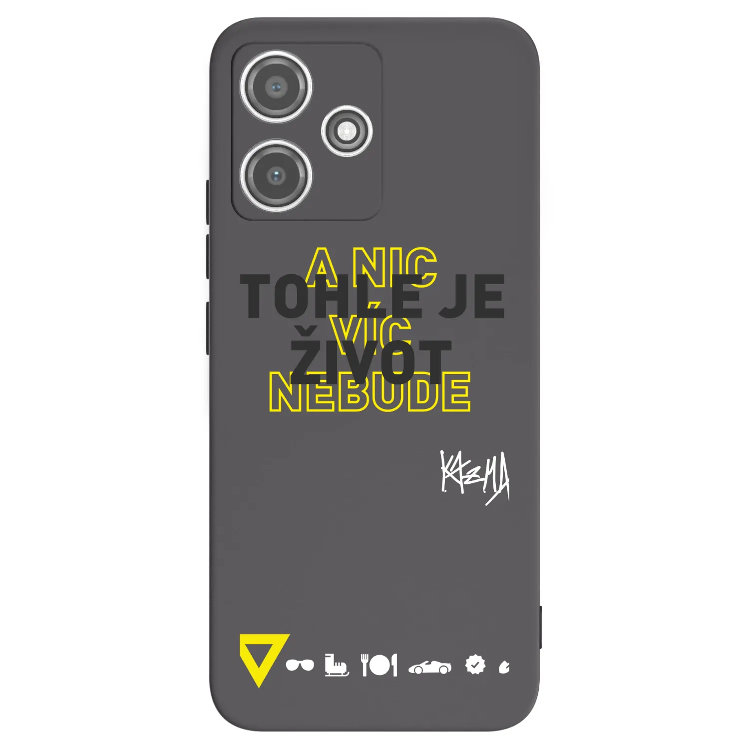 Picasee silikonový černý obal pro Xiaomi Redmi 12 5G - Kazma - TOHLE JE ŽIVOT A NIC VÍC NEBUDE