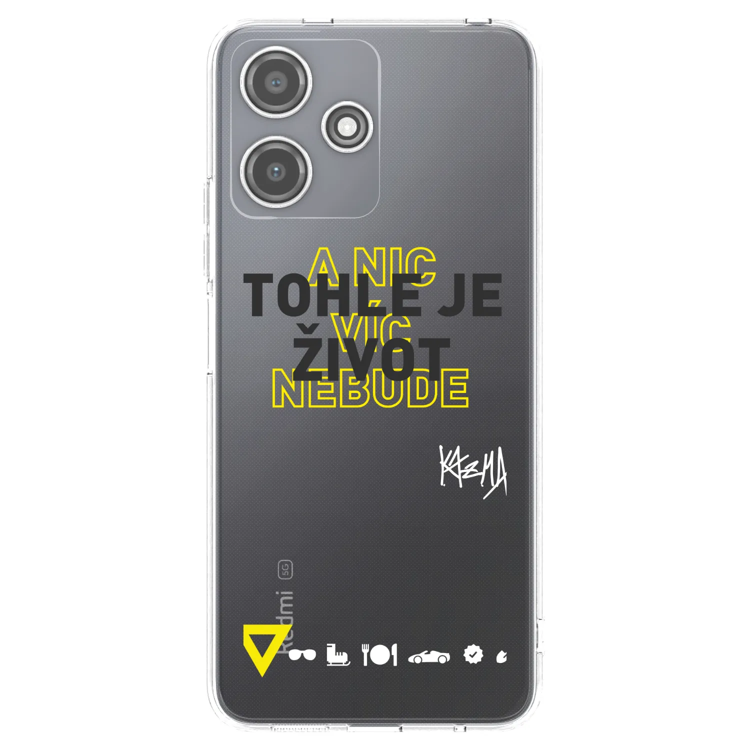 Picasee silikonový průhledný obal pro Xiaomi Redmi 12 5G - Kazma - TOHLE JE ŽIVOT A NIC VÍC NEBUDE