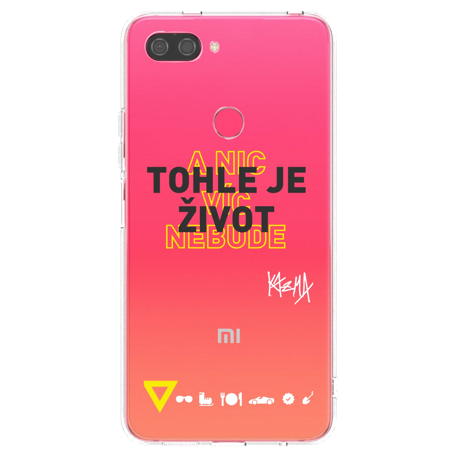 Picasee silikonový průhledný obal pro Xiaomi Mi 8 Lite - Kazma - TOHLE JE ŽIVOT A NIC VÍC NEBUDE