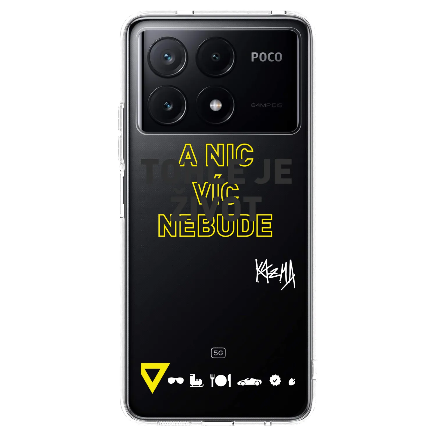 Picasee silikonový průhledný obal pro Xiaomi Poco X6 Pro - Kazma - TOHLE JE ŽIVOT A NIC VÍC NEBUDE