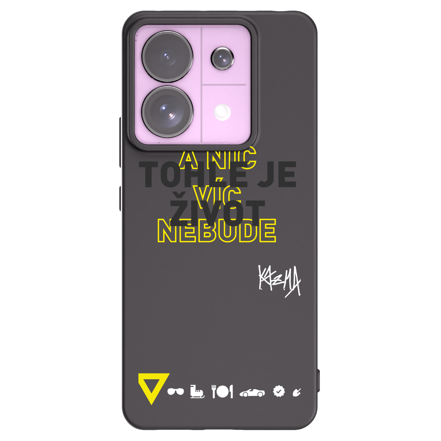 Picasee silikonový černý obal pro Xiaomi Redmi Note 13 Pro 5G - Kazma - TOHLE JE ŽIVOT A NIC VÍC NEBUDE