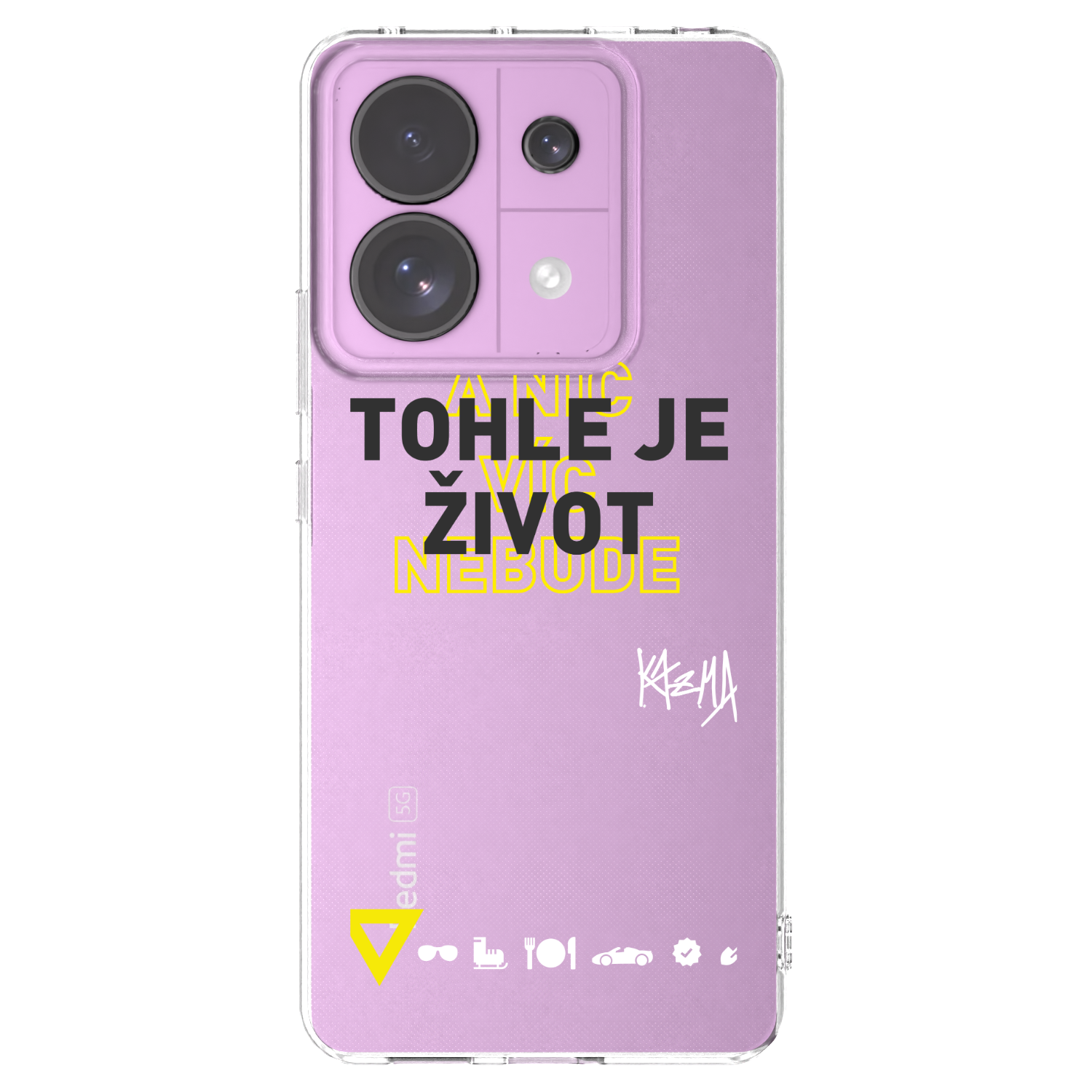 Picasee silikonový průhledný obal pro Xiaomi Redmi Note 13 Pro 5G - Kazma - TOHLE JE ŽIVOT A NIC VÍC NEBUDE
