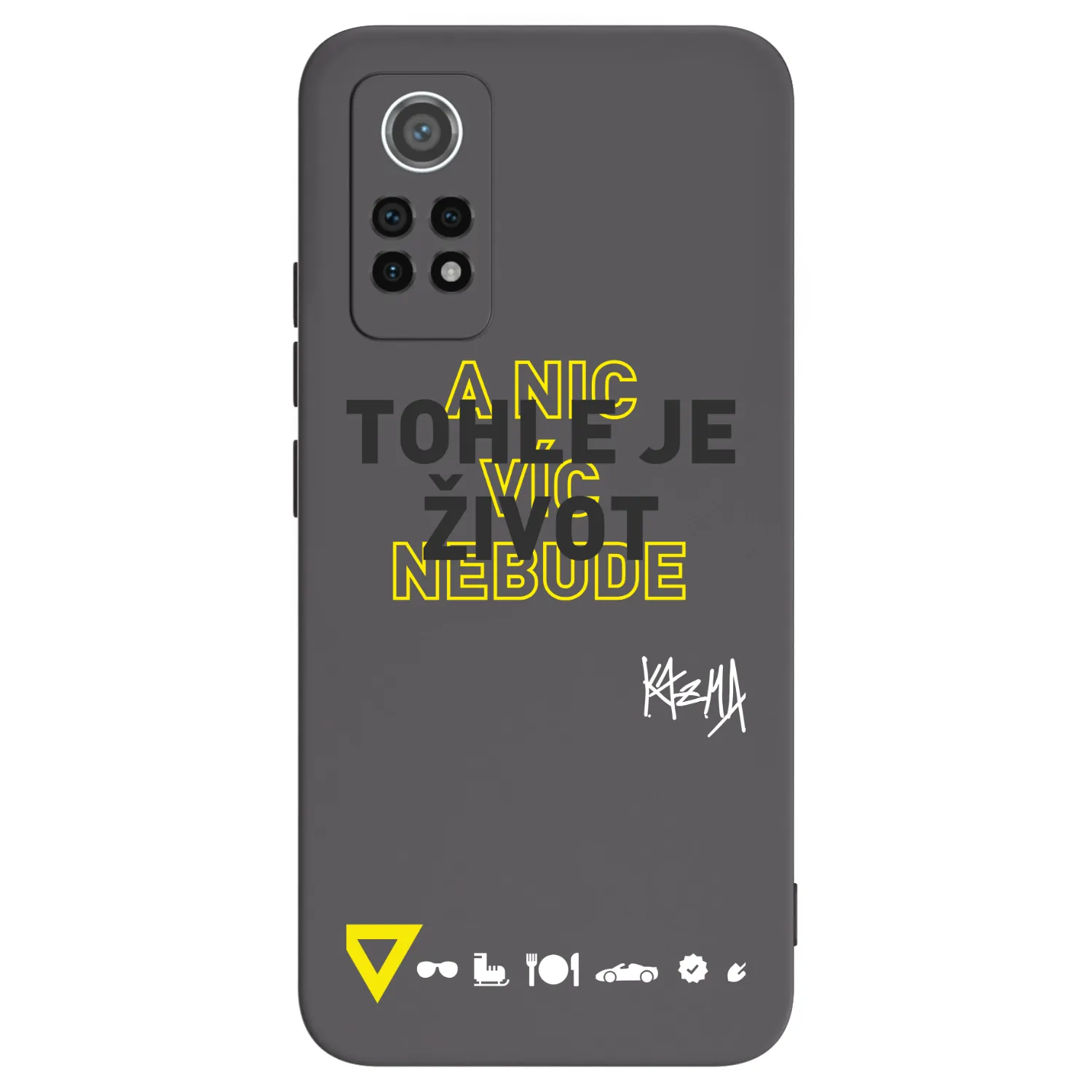 Picasee silikonový černý obal pro Xiaomi Redmi Note 12 Pro 4G - Kazma - TOHLE JE ŽIVOT A NIC VÍC NEBUDE