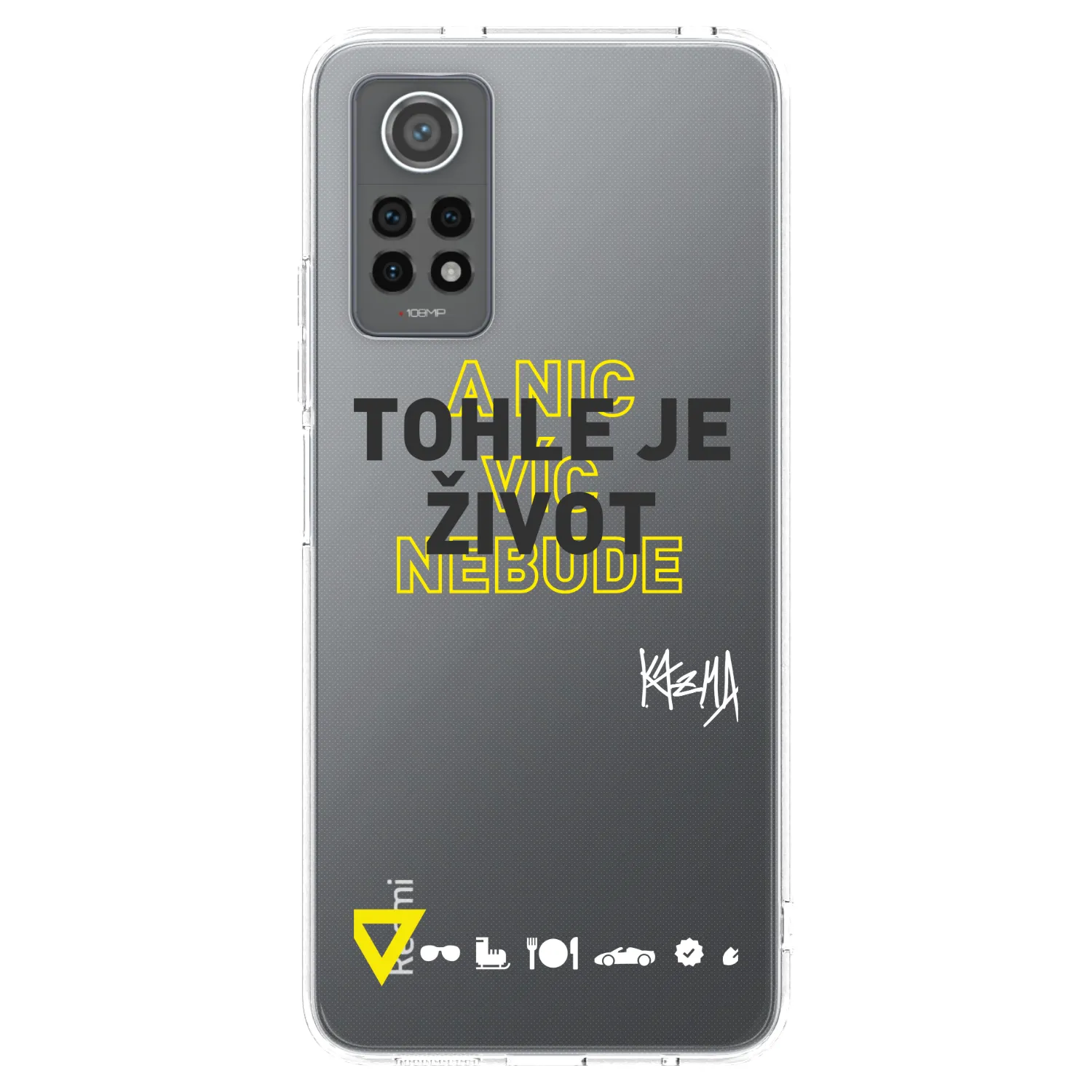 Picasee silikonový průhledný obal pro Xiaomi Redmi Note 12 Pro 4G - Kazma - TOHLE JE ŽIVOT A NIC VÍC NEBUDE