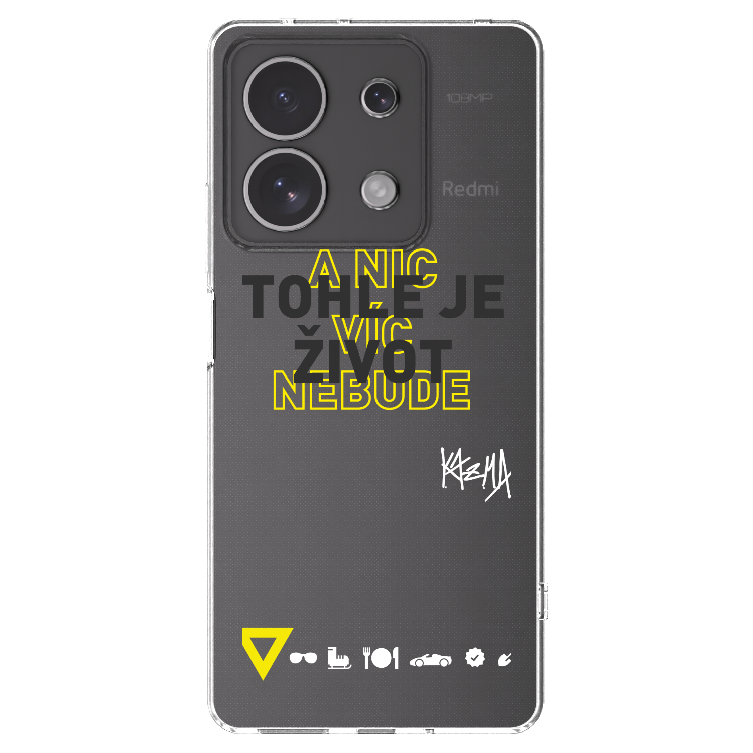 Picasee silikonový průhledný obal pro Xiaomi Redmi Note 13 4G - Kazma - TOHLE JE ŽIVOT A NIC VÍC NEBUDE