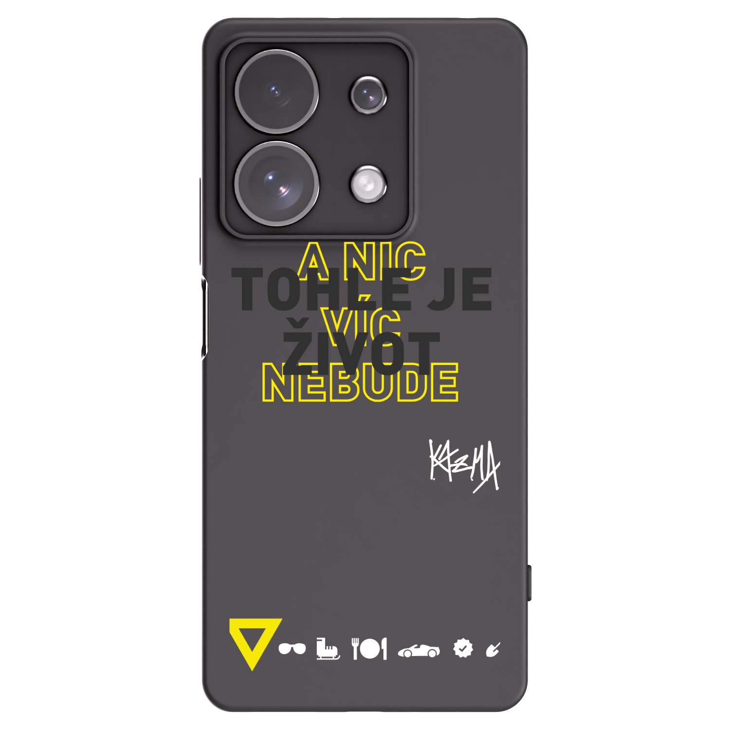 Picasee silikonový černý obal pro Xiaomi Redmi Note 13 Pro 4G - Kazma - TOHLE JE ŽIVOT A NIC VÍC NEBUDE