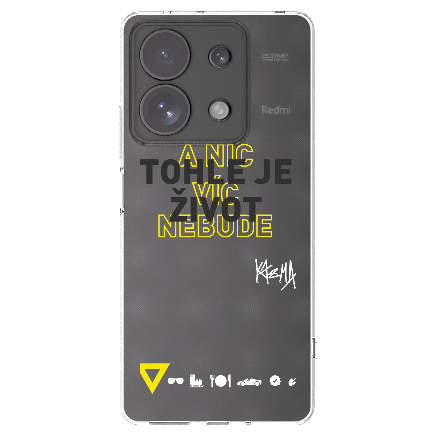 Picasee silikonový průhledný obal pro Xiaomi Redmi Note 13 Pro 4G - Kazma - TOHLE JE ŽIVOT A NIC VÍC NEBUDE