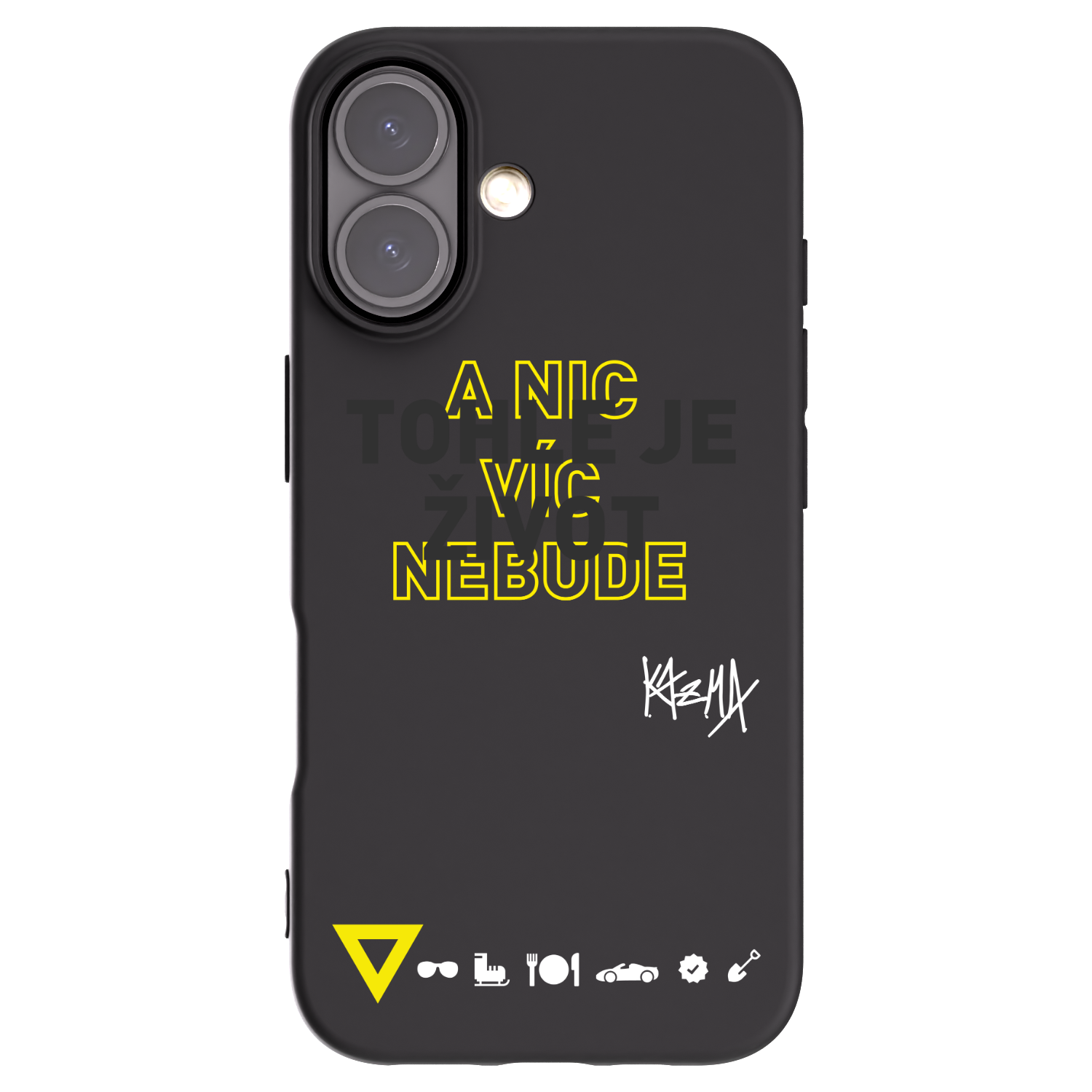 Picasee silikonový černý obal pro Apple iPhone 16 - Kazma - TOHLE JE ŽIVOT A NIC VÍC NEBUDE