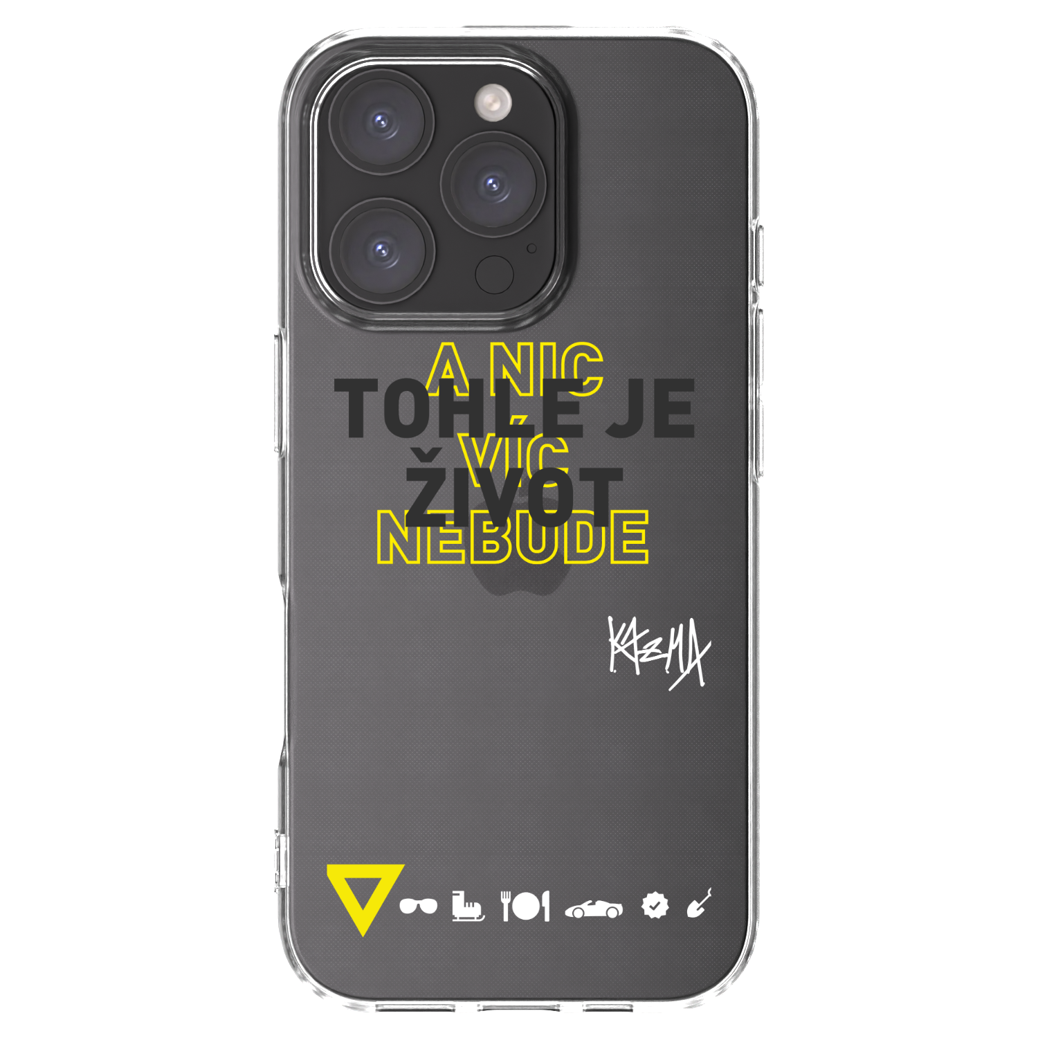 Picasee silikonový průhledný obal pro Apple iPhone 16 Pro - Kazma - TOHLE JE ŽIVOT A NIC VÍC NEBUDE