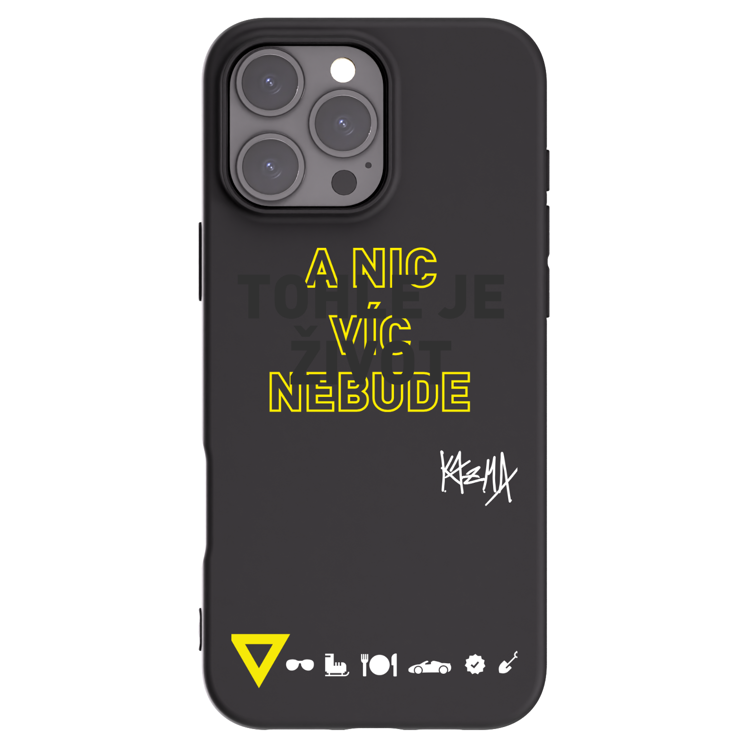 Picasee silikonový černý obal pro Apple iPhone 16 Pro Max - Kazma - TOHLE JE ŽIVOT A NIC VÍC NEBUDE