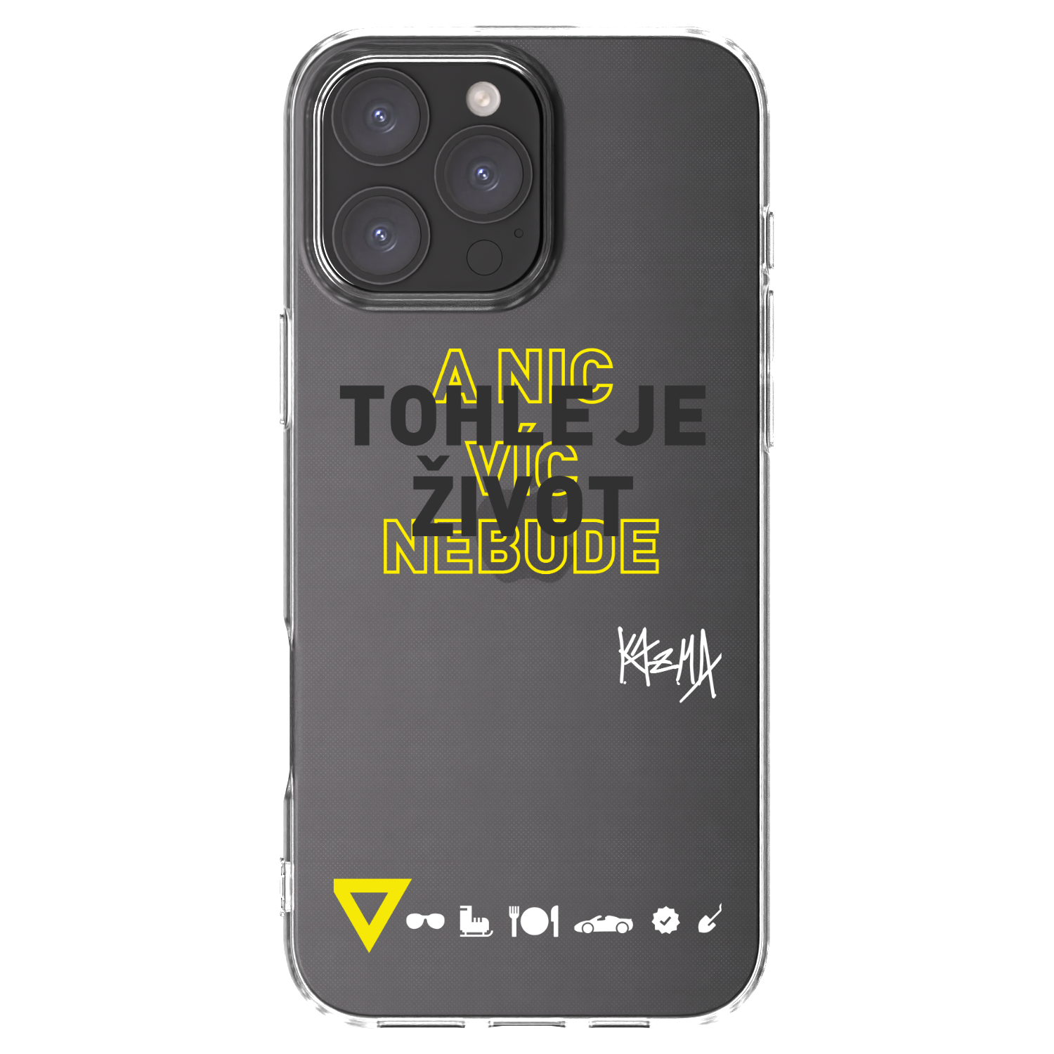 Picasee silikonový průhledný obal pro Apple iPhone 16 Pro Max - Kazma - TOHLE JE ŽIVOT A NIC VÍC NEBUDE
