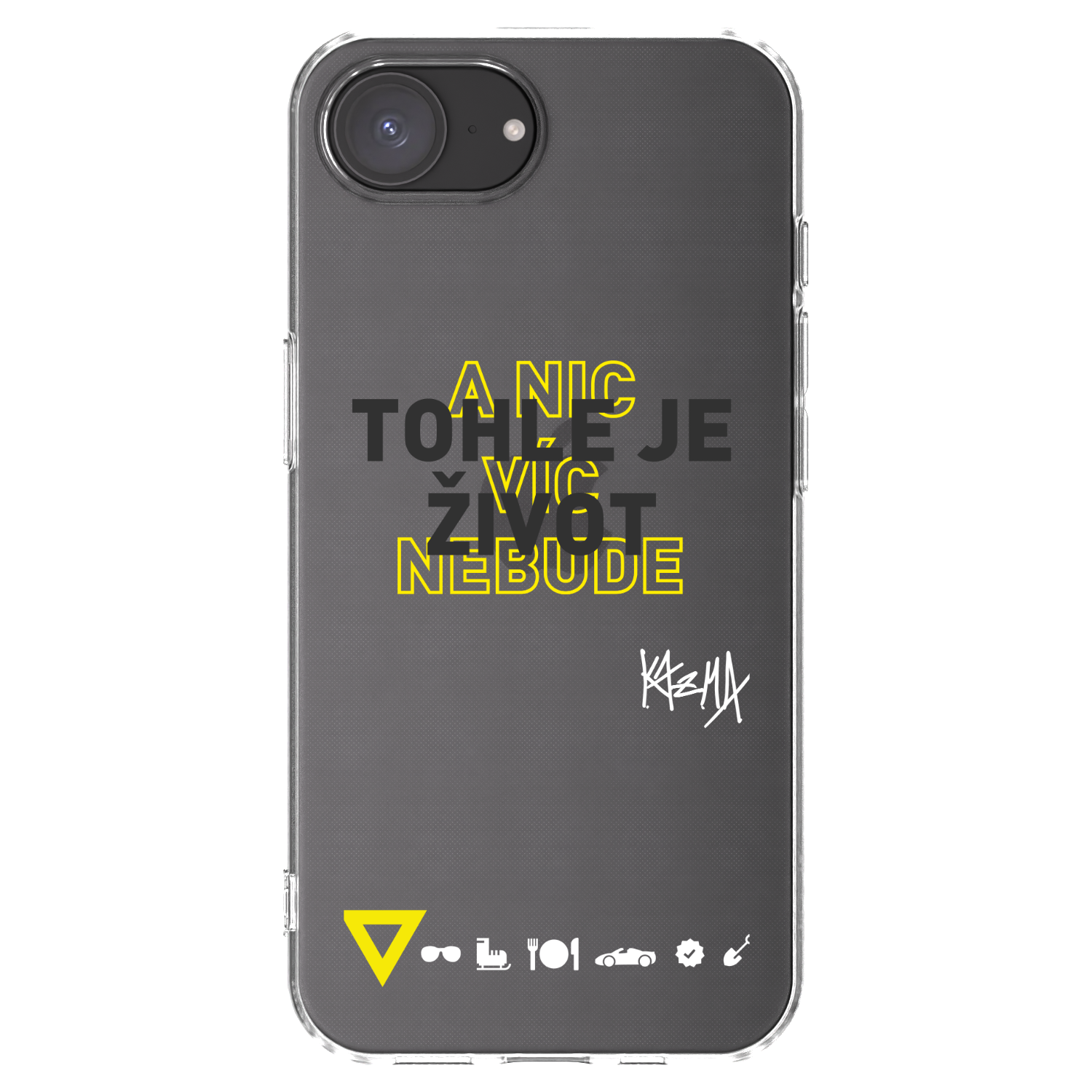 Picasee silikonový průhledný obal pro Apple iPhone 16e - Kazma - TOHLE JE ŽIVOT A NIC VÍC NEBUDE