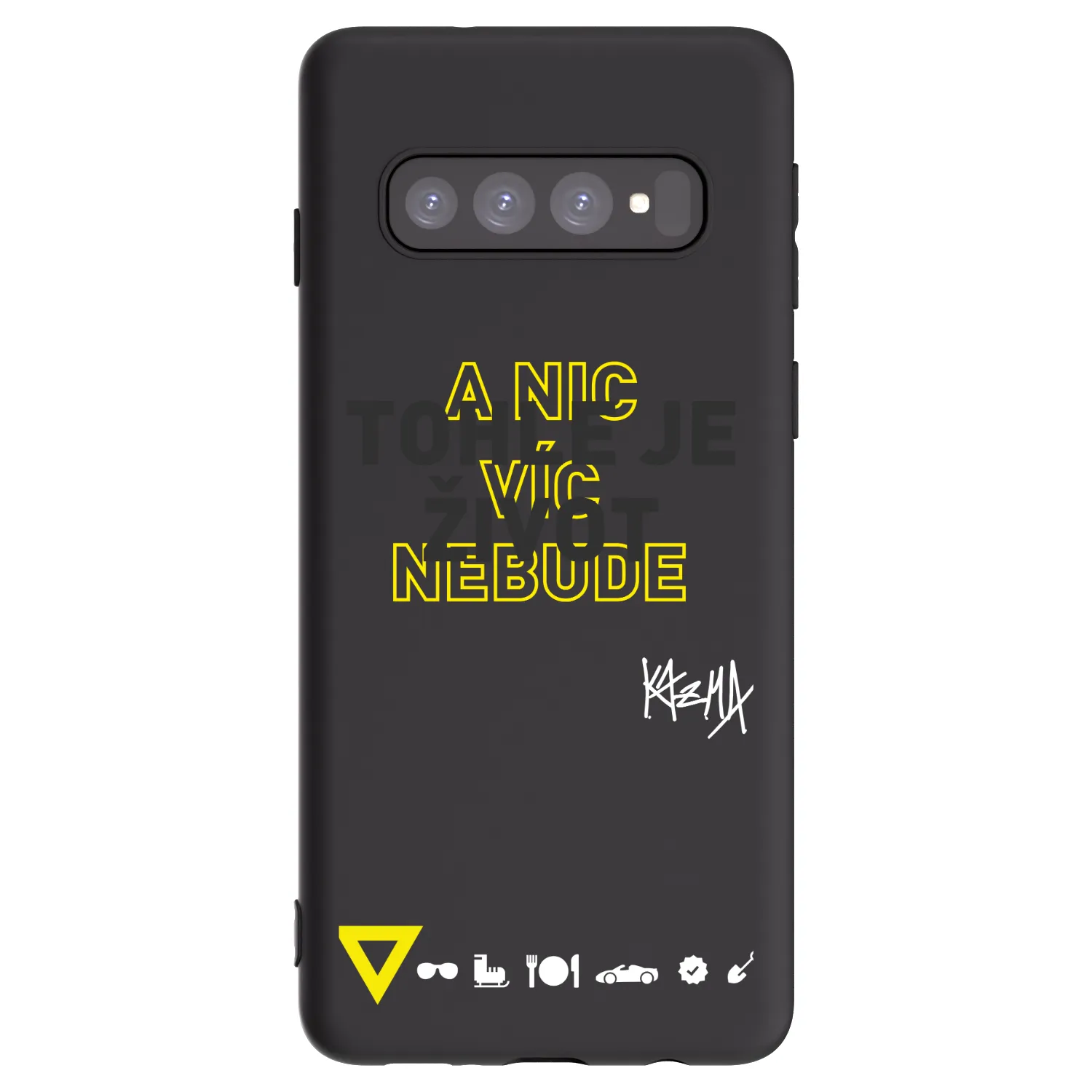 Picasee silikonový černý obal pro Samsung Galaxy S10 G973 - Kazma - TOHLE JE ŽIVOT A NIC VÍC NEBUDE