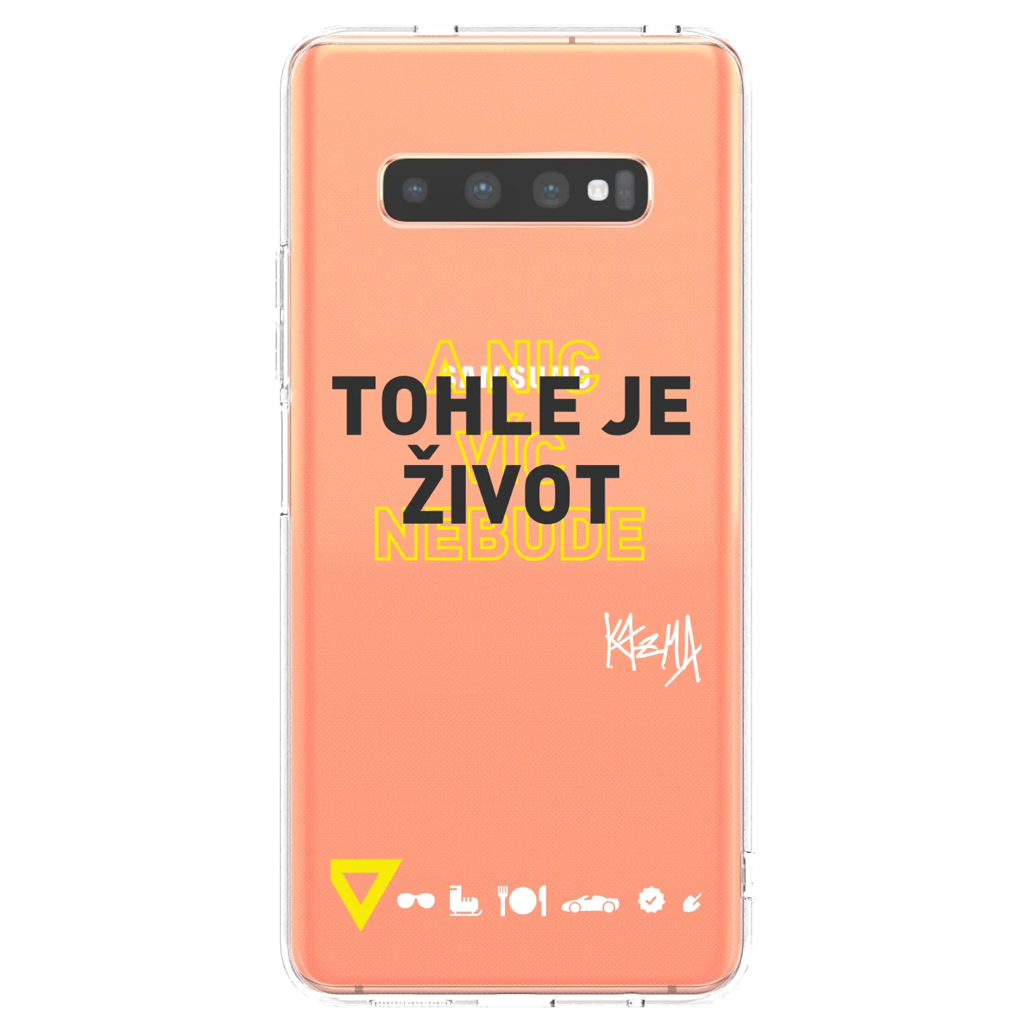 Picasee silikonový průhledný obal pro Samsung Galaxy S10 Plus G975 - Kazma - TOHLE JE ŽIVOT A NIC VÍC NEBUDE