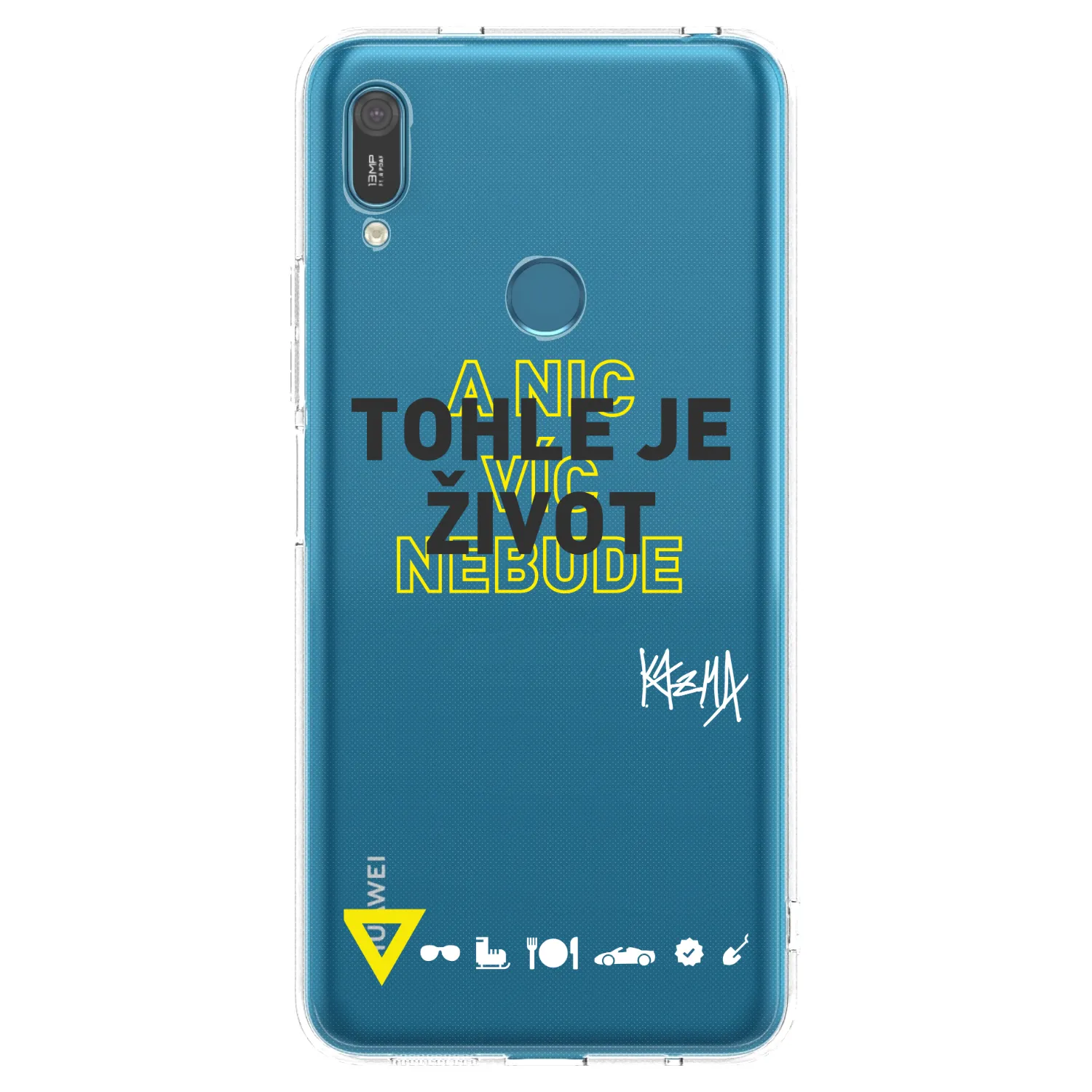 Picasee silikonový průhledný obal pro Huawei Y7 2019 - Kazma - TOHLE JE ŽIVOT A NIC VÍC NEBUDE