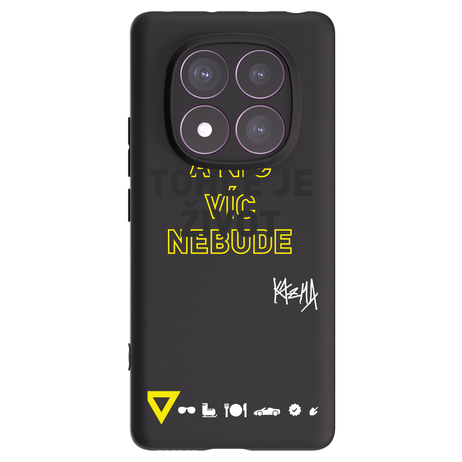 Picasee silikonový černý obal pro Xiaomi Redmi Note 14 Pro 4G - Kazma - TOHLE JE ŽIVOT A NIC VÍC NEBUDE