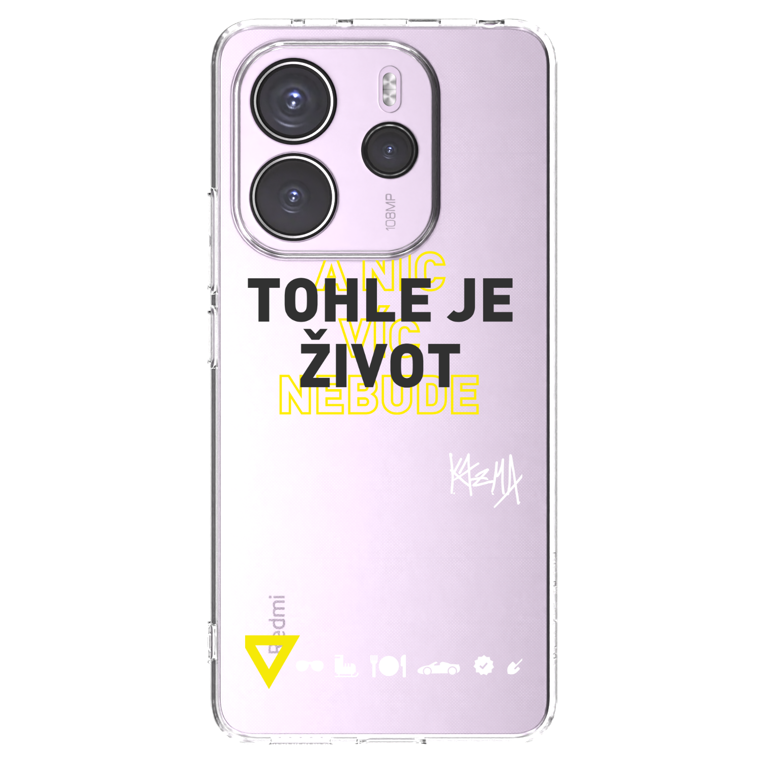Picasee silikonový průhledný obal pro Xiaomi Redmi Note 14 4G - Kazma - TOHLE JE ŽIVOT A NIC VÍC NEBUDE