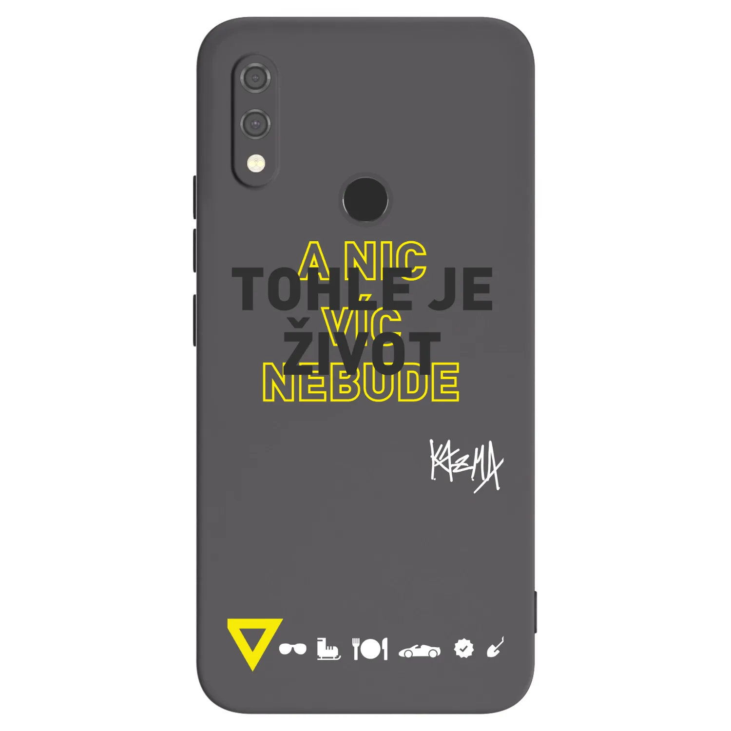 Picasee silikonový černý obal pro Xiaomi Redmi Note 7 - Kazma - TOHLE JE ŽIVOT A NIC VÍC NEBUDE