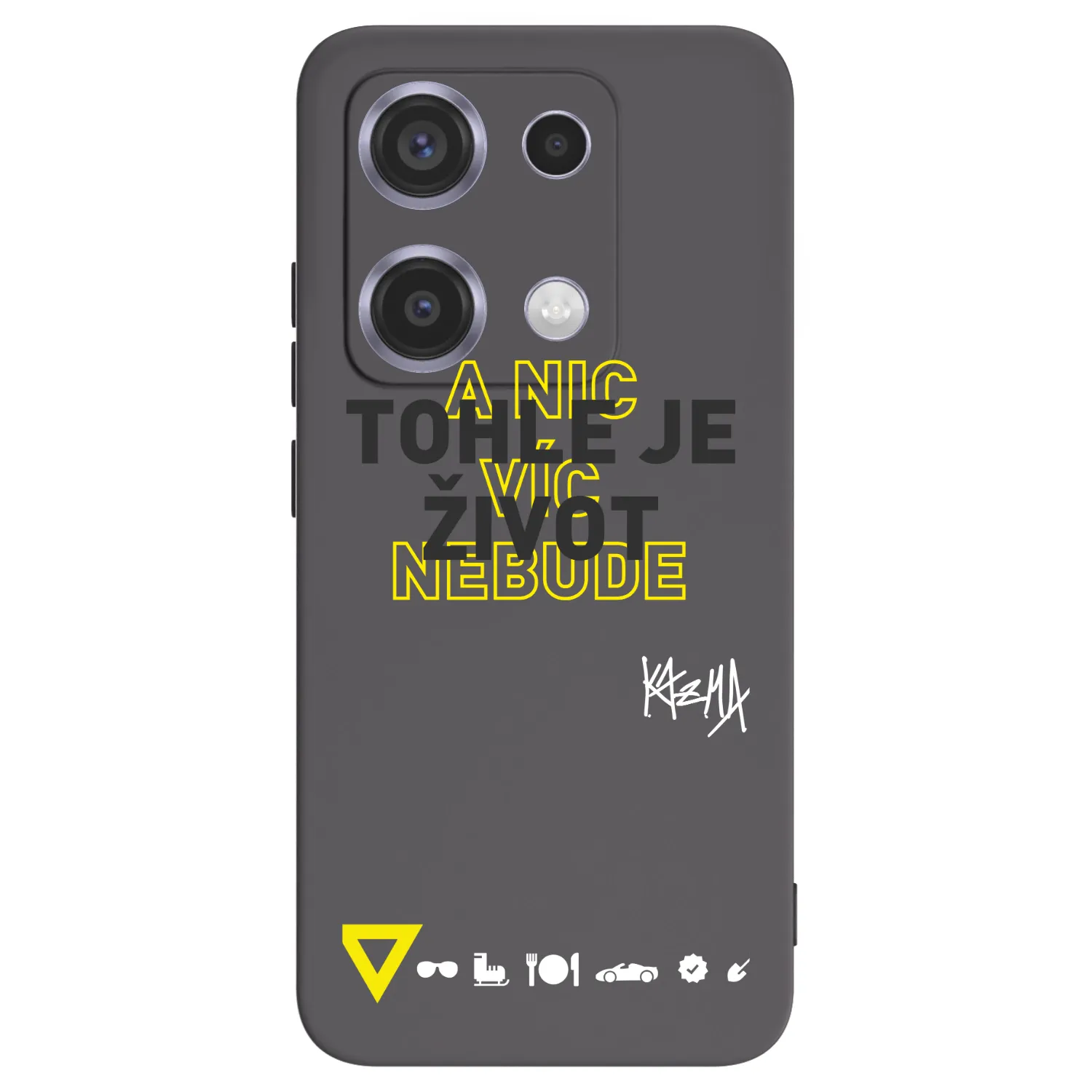 Picasee silikonový černý obal pro Xiaomi Redmi Note 14S - Kazma - TOHLE JE ŽIVOT A NIC VÍC NEBUDE