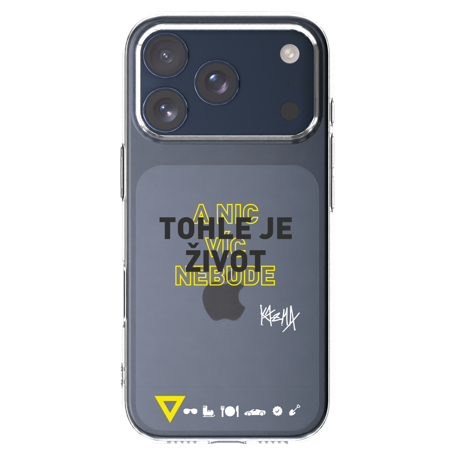 Picasee silikonový průhledný obal pro Apple iPhone 17 Pro - Kazma - TOHLE JE ŽIVOT A NIC VÍC NEBUDE