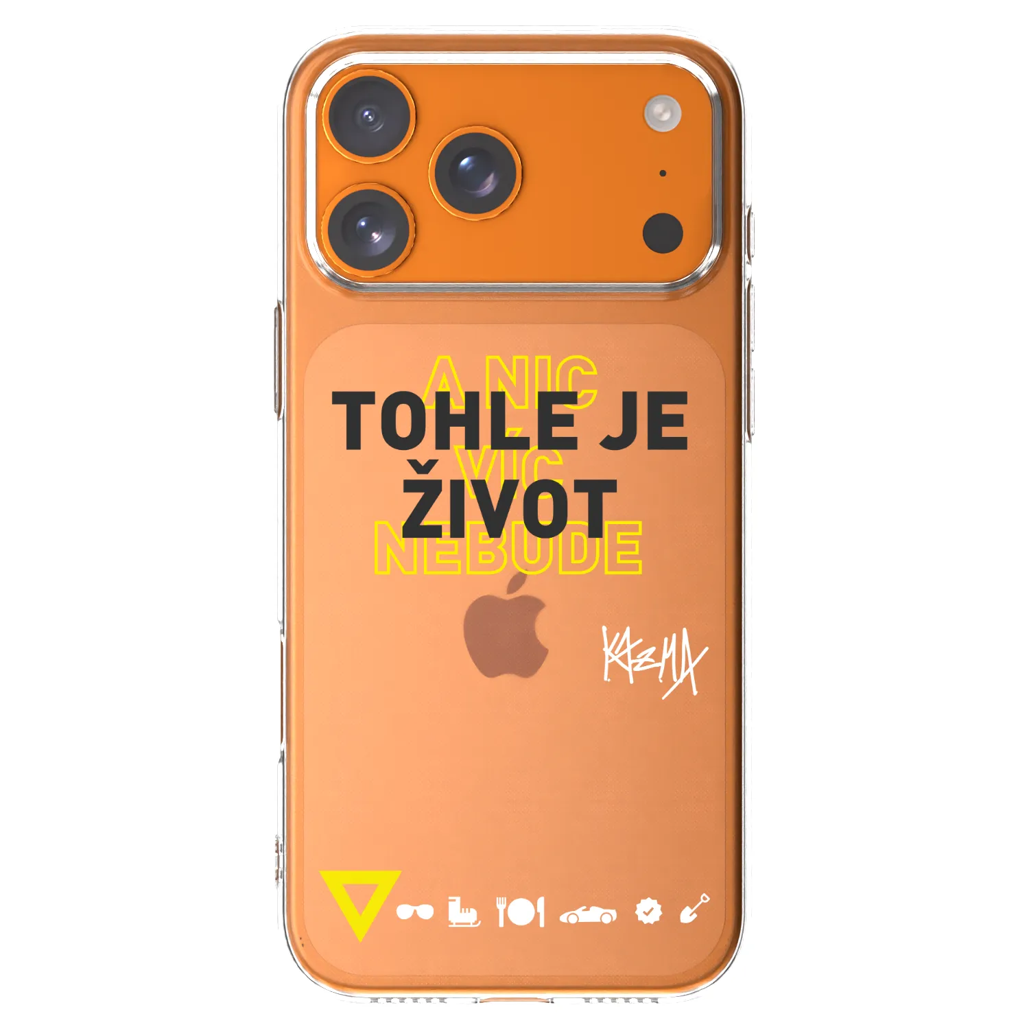 Picasee silikonový průhledný obal pro Apple iPhone 17 Pro Max - Kazma - TOHLE JE ŽIVOT A NIC VÍC NEBUDE