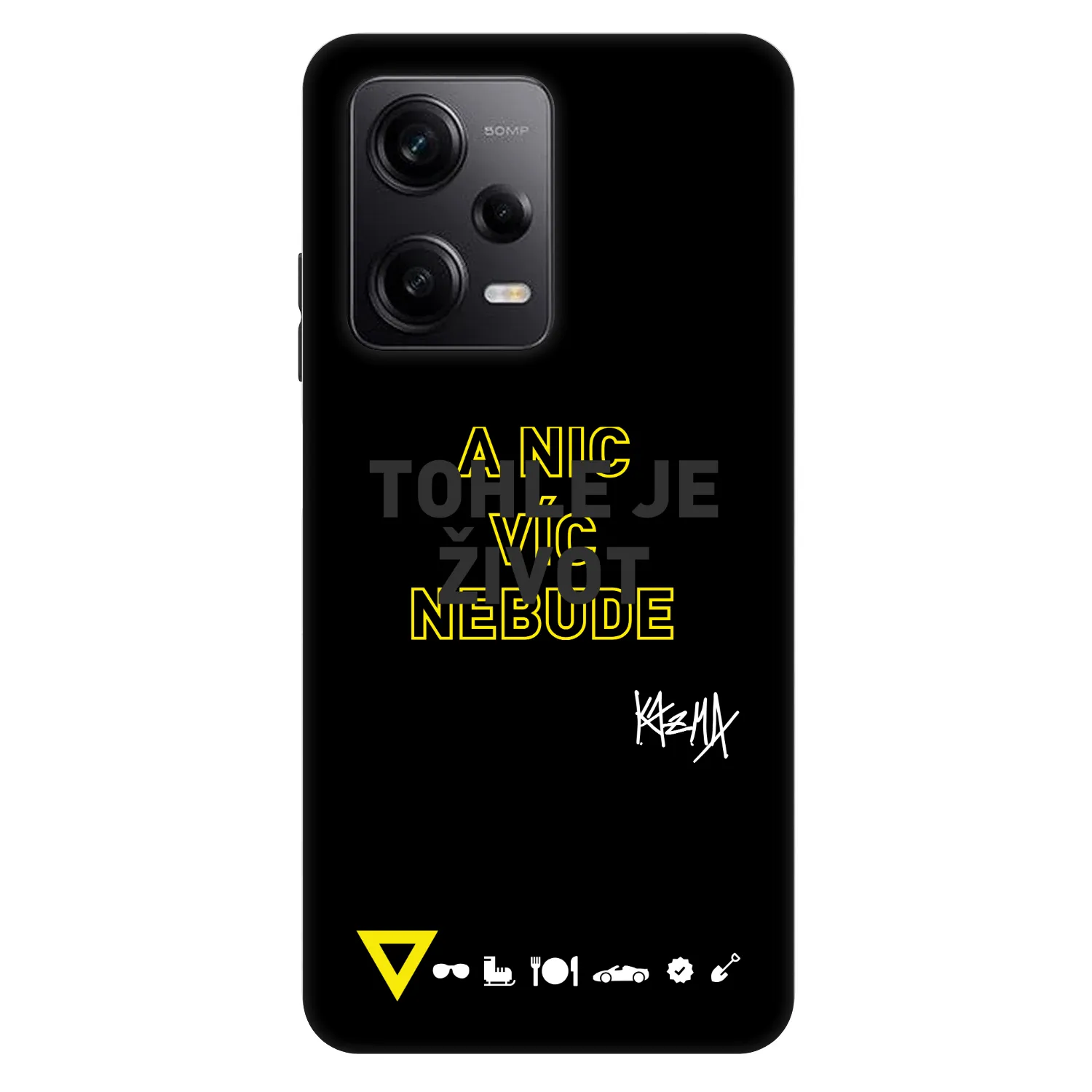 Picasee Fashion Case pro Xiaomi Redmi Note 12 Pro 5G - Kazma - TOHLE JE ŽIVOT A NIC VÍC NEBUDE