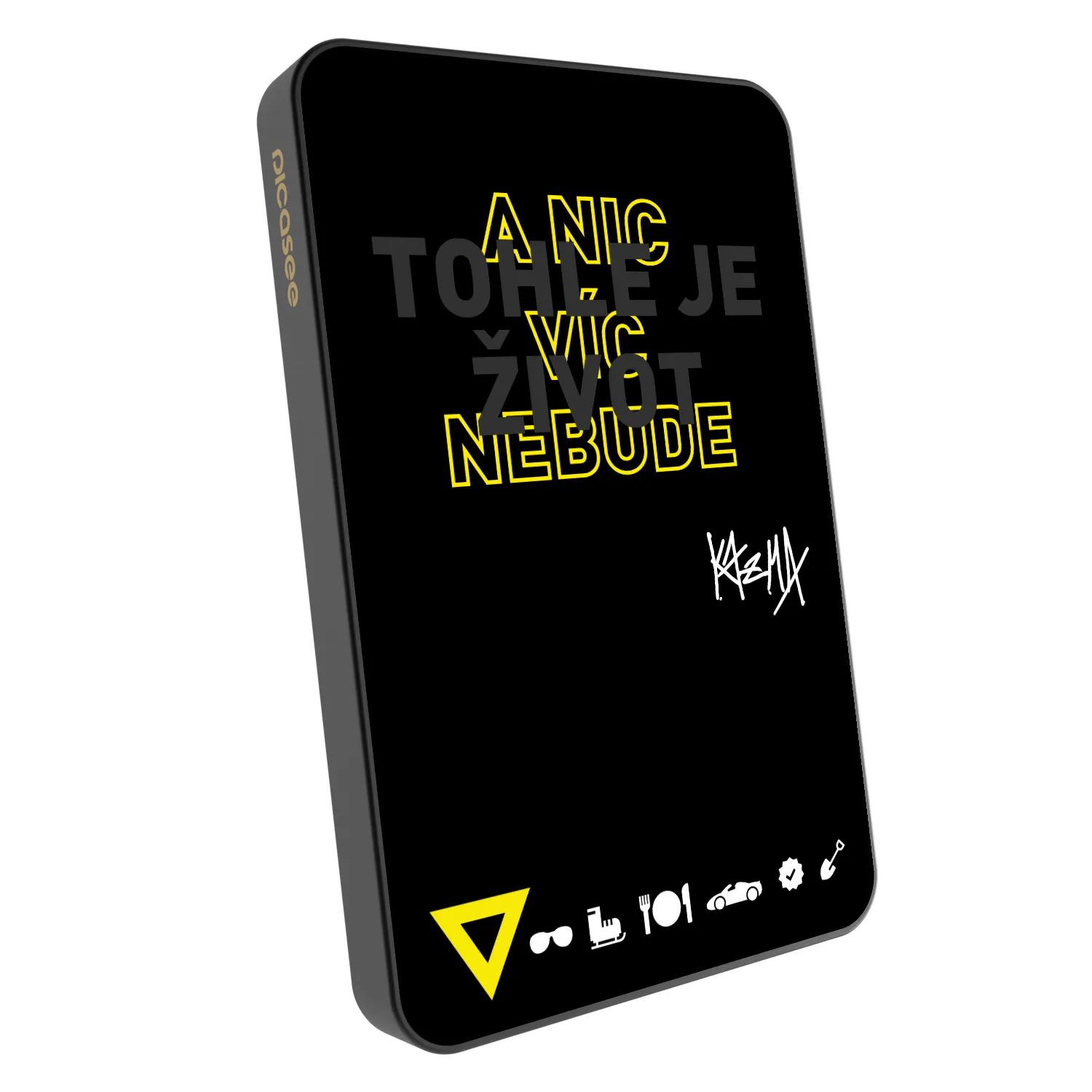 Picasee Powerbanka s MagSafe 5 000 mAh Šedá - Kazma - TOHLE JE ŽIVOT A NIC VÍC NEBUDE