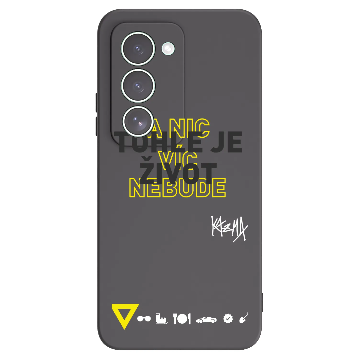 Picasee silikonový černý obal pro Xiaomi Redmi 15 5G - Kazma - TOHLE JE ŽIVOT A NIC VÍC NEBUDE