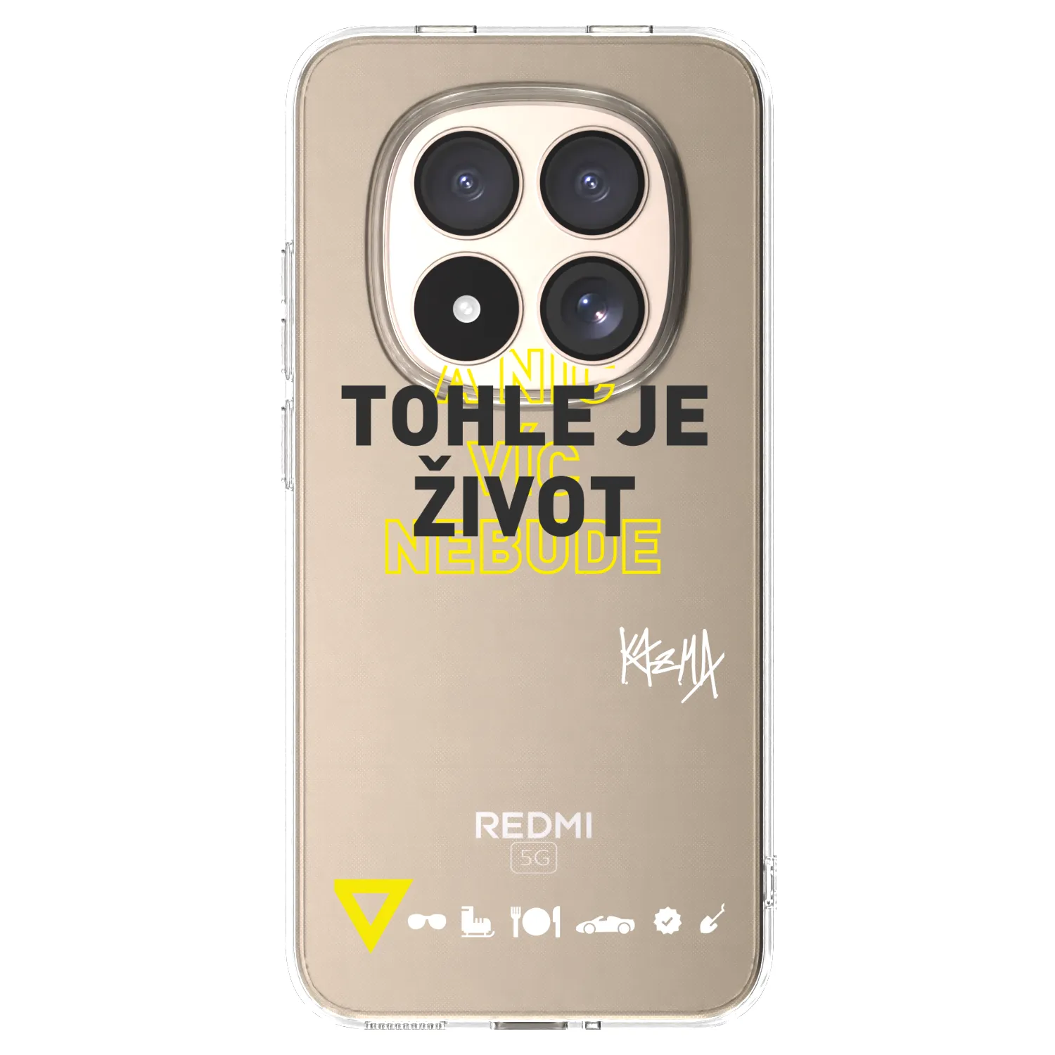 Picasee silikonový průhledný obal pro Xiaomi Redmi Note 15 Pro 4G - Kazma - TOHLE JE ŽIVOT A NIC VÍC NEBUDE