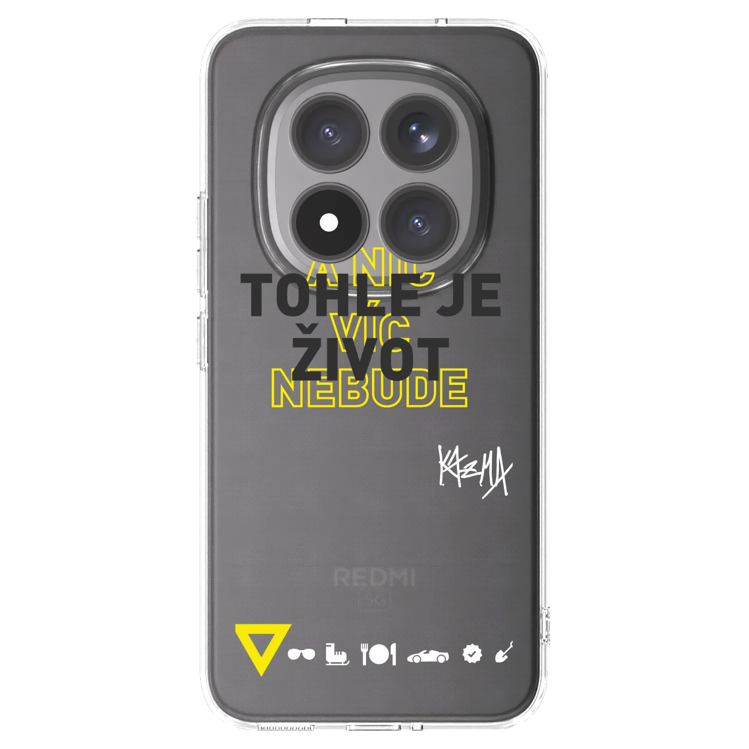 Picasee silikonový průhledný obal pro Xiaomi Redmi Note 15 Pro+ - Kazma - TOHLE JE ŽIVOT A NIC VÍC NEBUDE