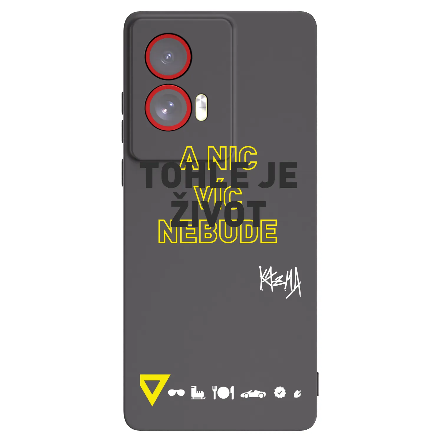 Picasee silikonový černý obal pro Motorola Edge 50 Fusion - Kazma - TOHLE JE ŽIVOT A NIC VÍC NEBUDE