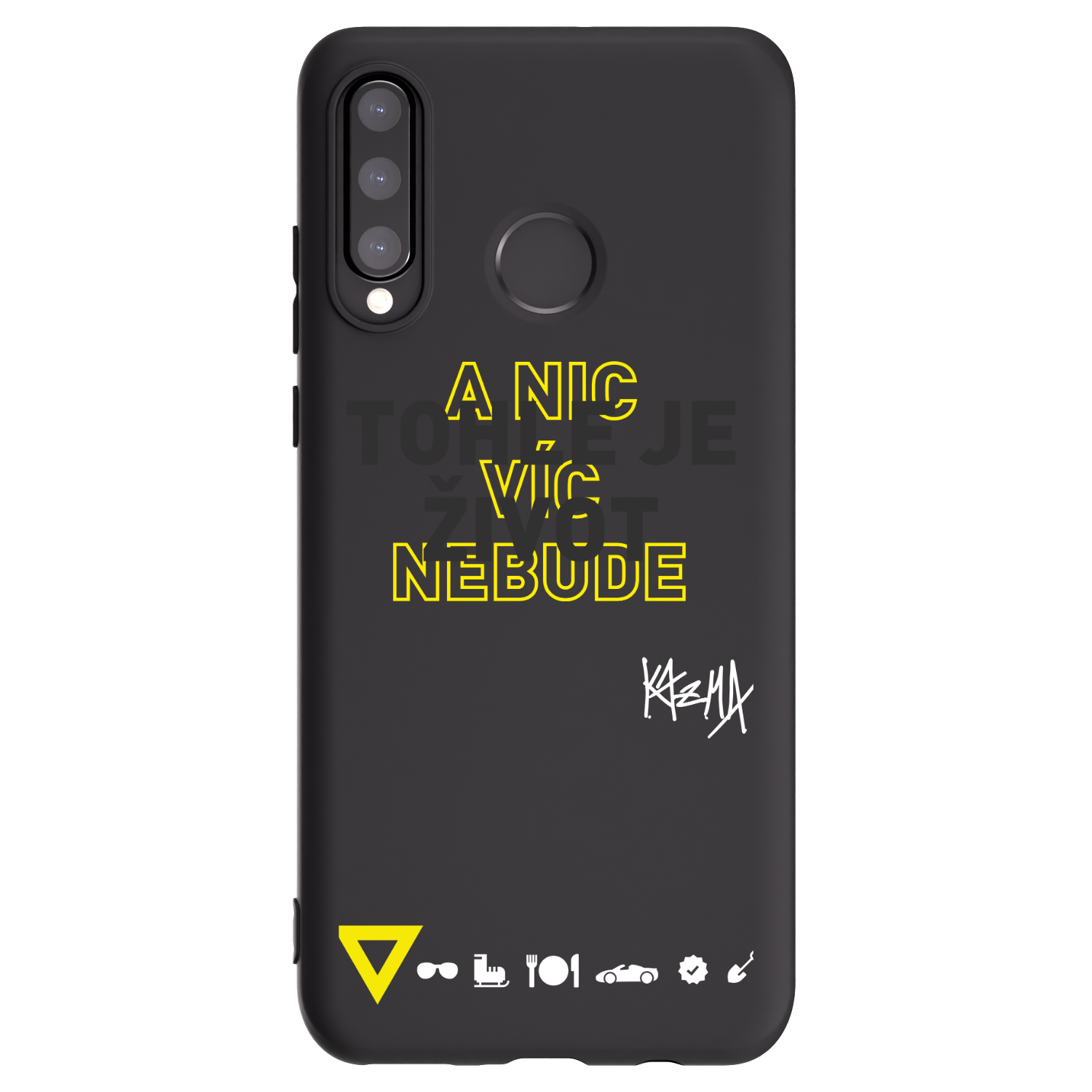 Picasee silikonový černý obal pro Huawei P30 Lite - Kazma - TOHLE JE ŽIVOT A NIC VÍC NEBUDE