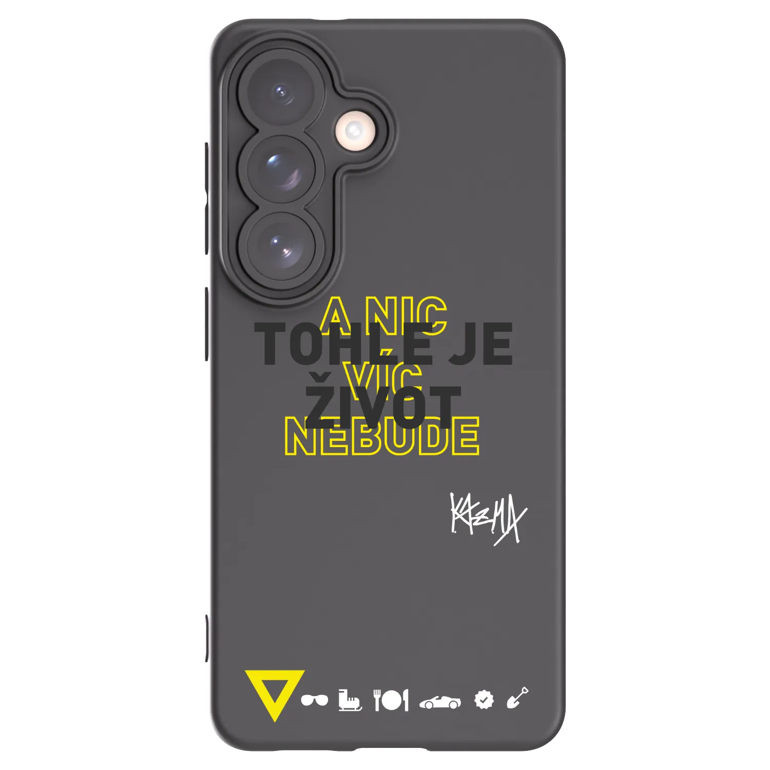 Picasee silikonový černý obal pro Samsung Galaxy S26 - Kazma - TOHLE JE ŽIVOT A NIC VÍC NEBUDE