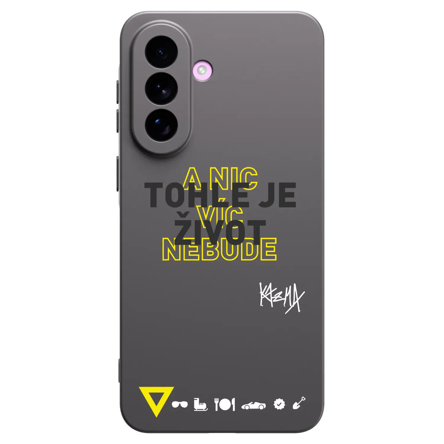 Picasee silikonový černý obal pro Samsung Galaxy A57 5G - Kazma - TOHLE JE ŽIVOT A NIC VÍC NEBUDE