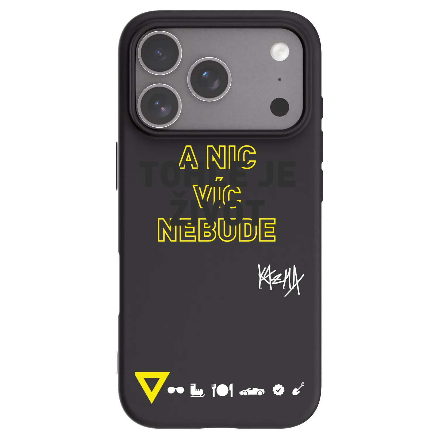 Picasee silikonový černý obal pro Apple iPhone 18 Pro - Kazma - TOHLE JE ŽIVOT A NIC VÍC NEBUDE