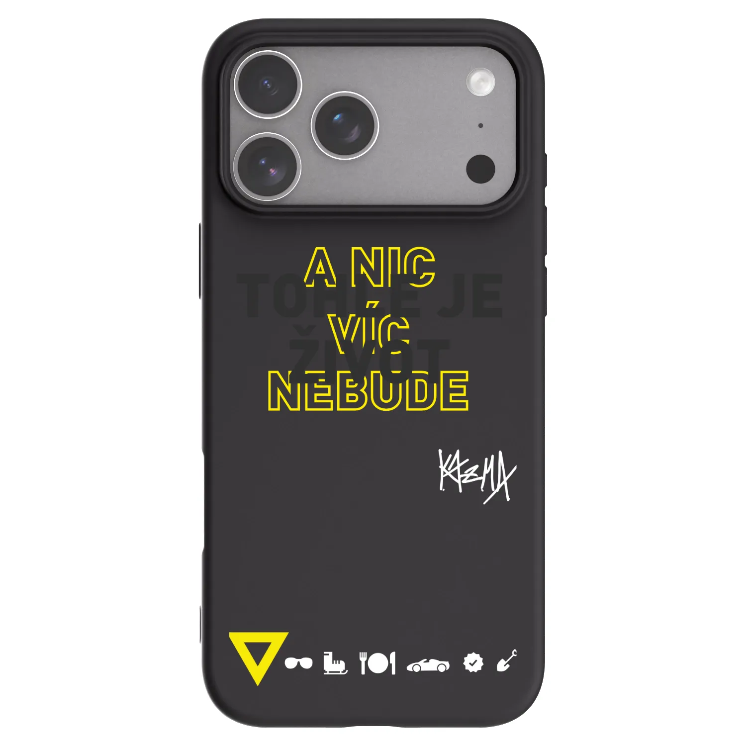 Picasee silikonový černý obal pro Apple iPhone 18 Pro Max - Kazma - TOHLE JE ŽIVOT A NIC VÍC NEBUDE