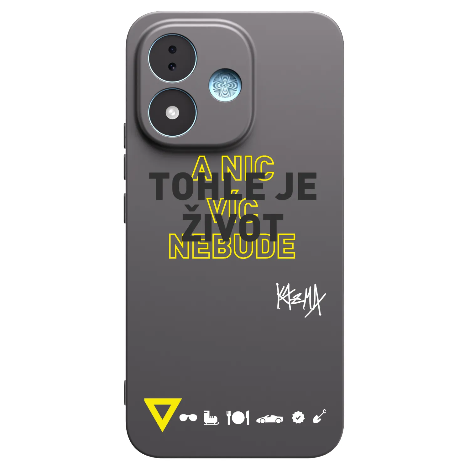 Picasee silikonový černý obal pro Xiaomi Redmi Note 17 5G - Kazma - TOHLE JE ŽIVOT A NIC VÍC NEBUDE