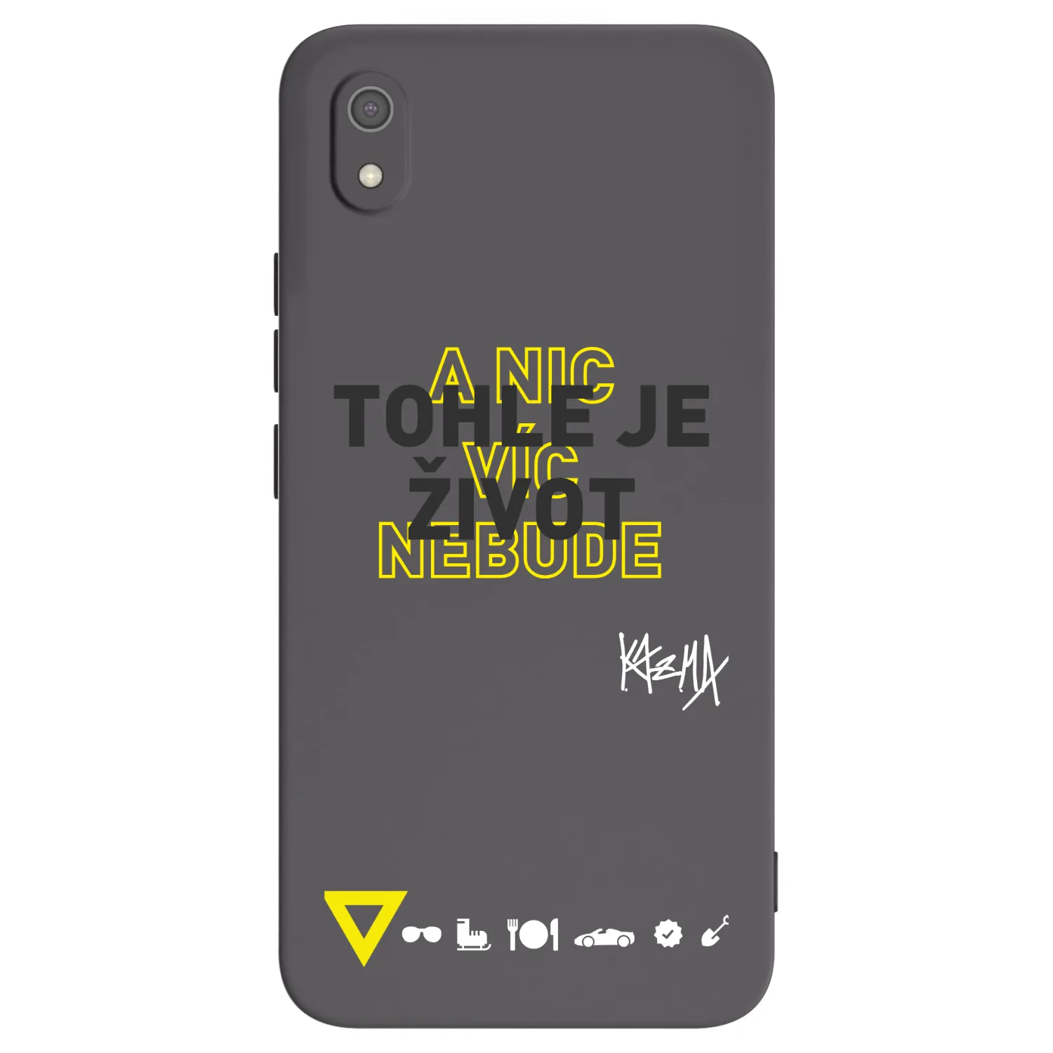 Picasee silikonový černý obal pro Xiaomi Redmi 7A - Kazma - TOHLE JE ŽIVOT A NIC VÍC NEBUDE