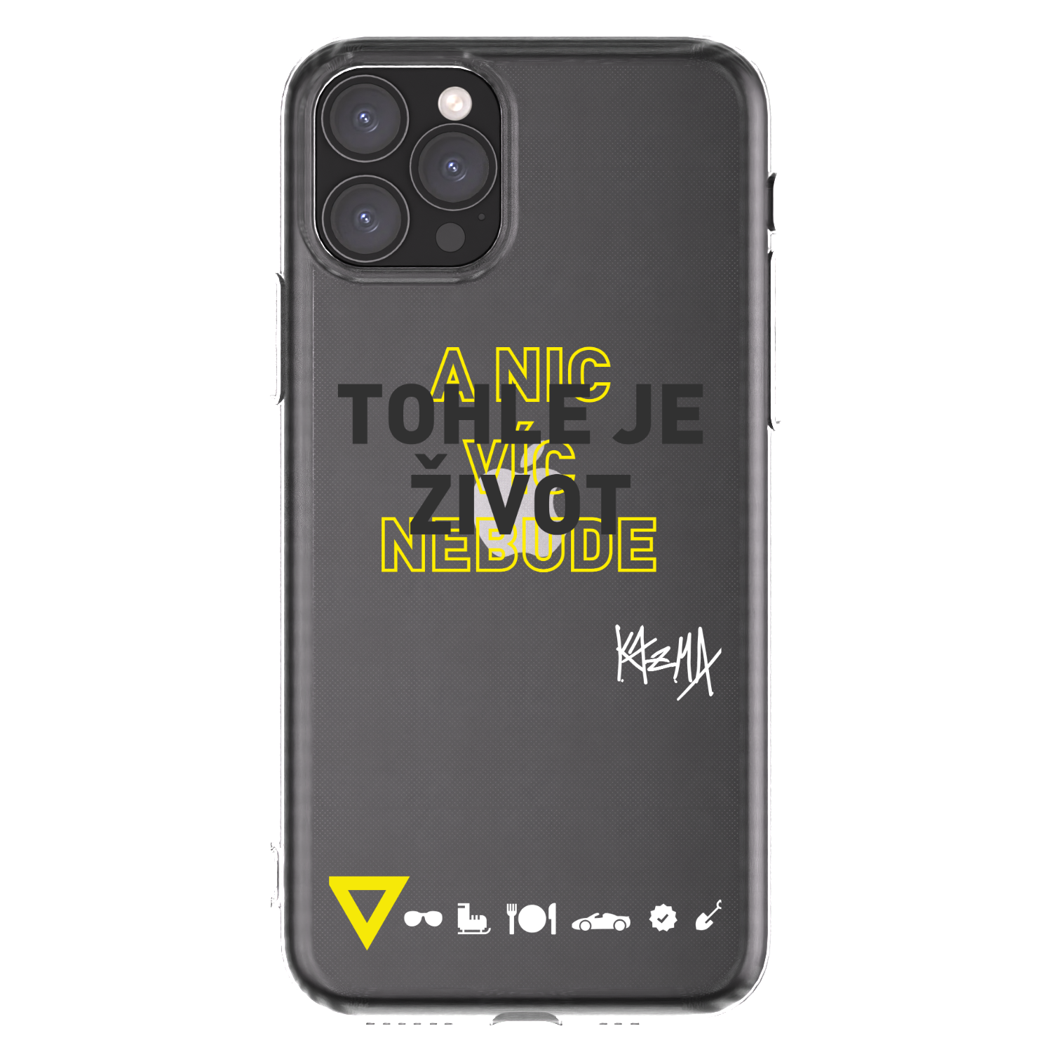 Picasee silikonový průhledný obal pro Apple iPhone 11 Pro - Kazma - TOHLE JE ŽIVOT A NIC VÍC NEBUDE