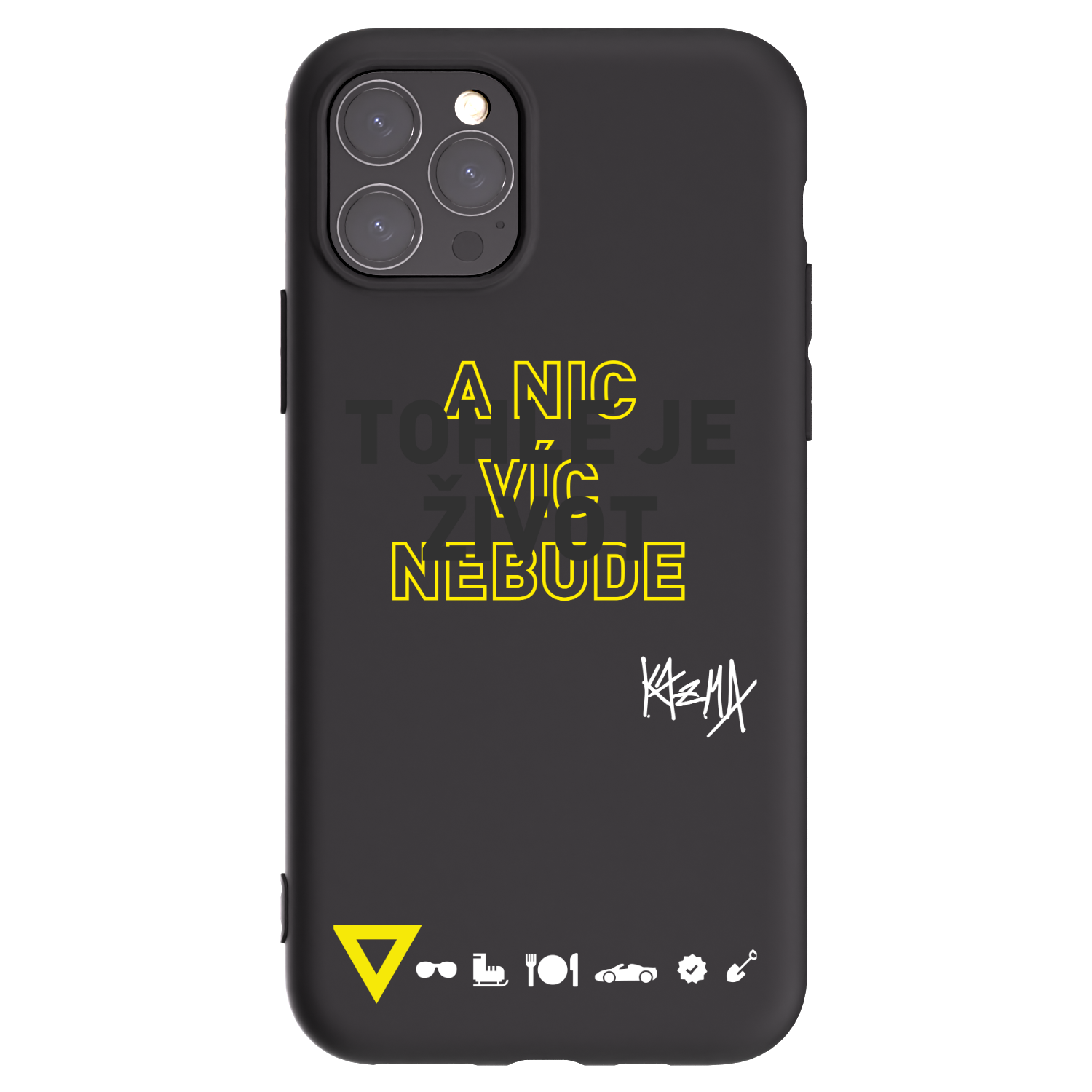 Picasee silikonový černý obal pro Apple iPhone 11 Pro - Kazma - TOHLE JE ŽIVOT A NIC VÍC NEBUDE