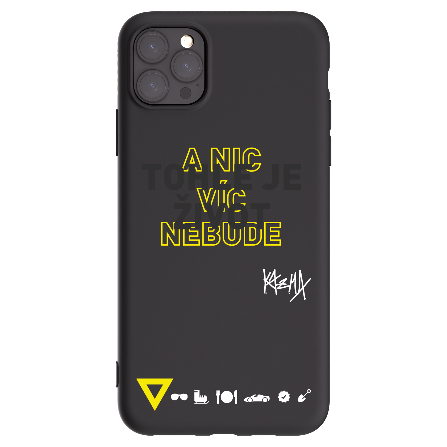 Picasee silikonový černý obal pro Apple iPhone 11 Pro Max - Kazma - TOHLE JE ŽIVOT A NIC VÍC NEBUDE