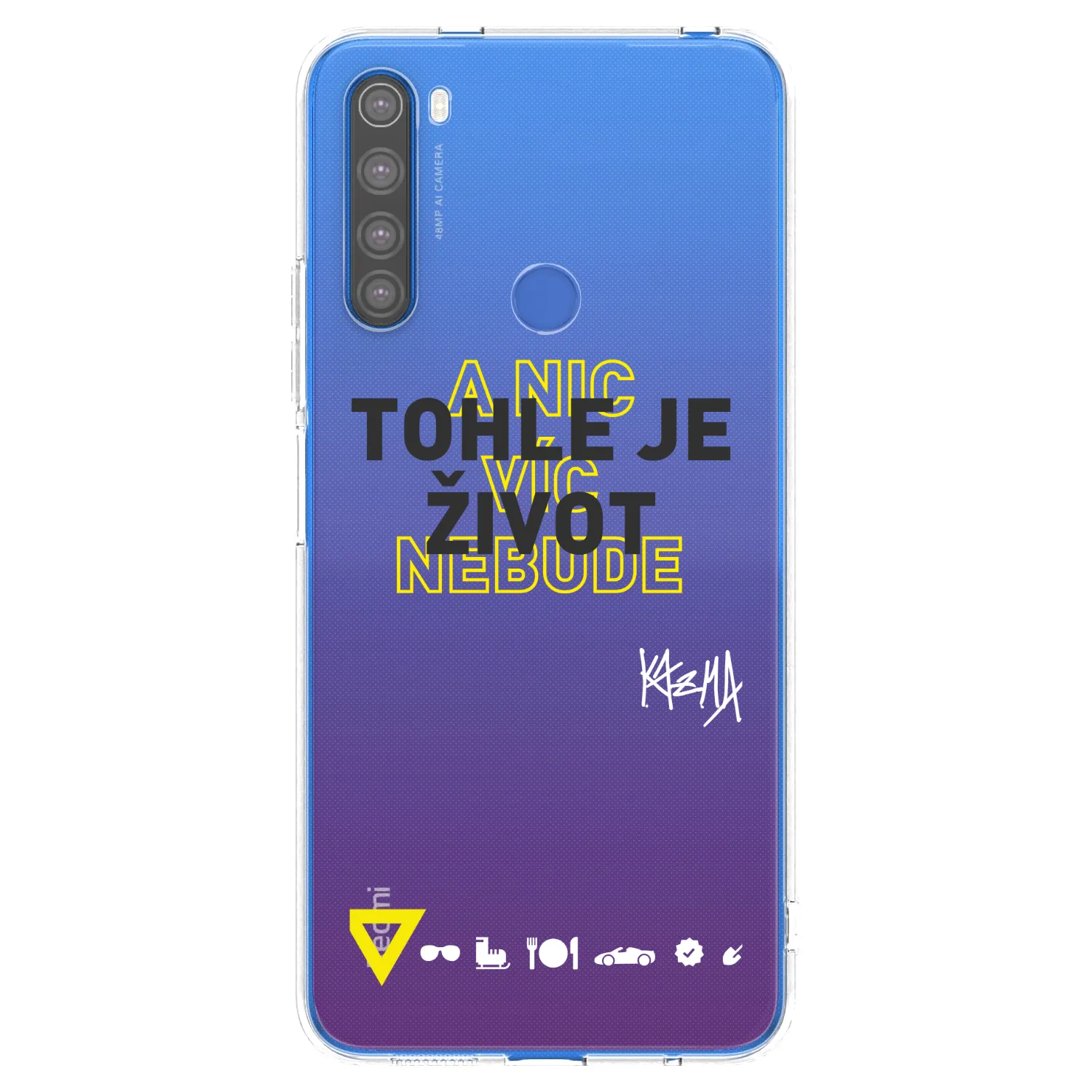 Picasee silikonový průhledný obal pro Xiaomi Redmi Note 8T - Kazma - TOHLE JE ŽIVOT A NIC VÍC NEBUDE