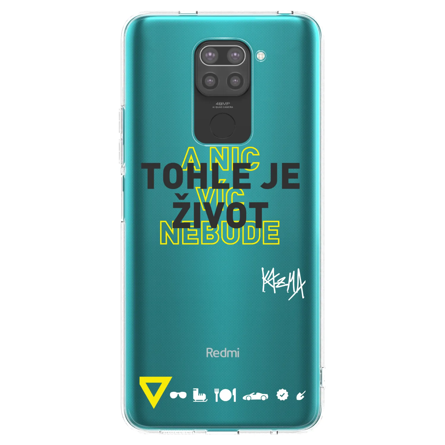 Picasee silikonový černý obal pro Xiaomi Redmi Note 9 - Kazma - TOHLE JE ŽIVOT A NIC VÍC NEBUDE
