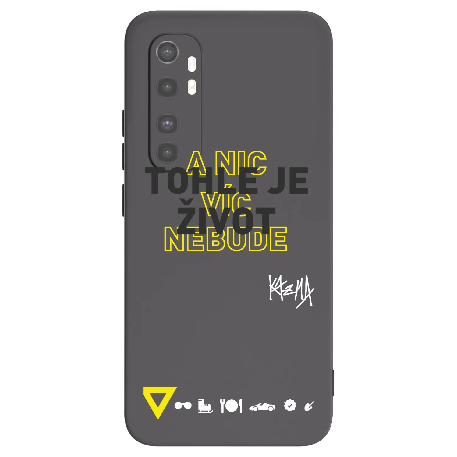 Picasee silikonový černý obal pro Xiaomi Mi Note 10 Lite - Kazma - TOHLE JE ŽIVOT A NIC VÍC NEBUDE