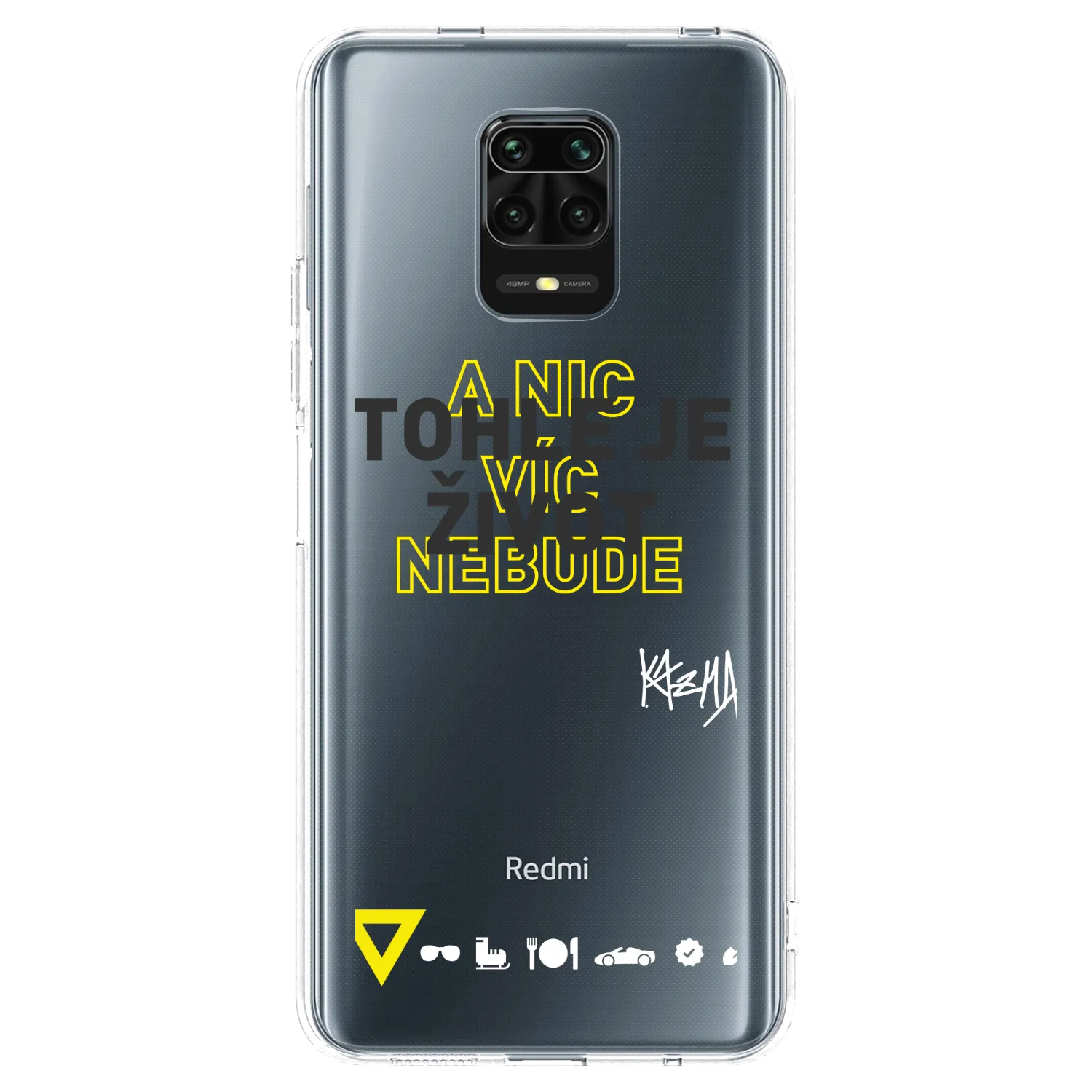 Picasee silikonový průhledný obal pro Xiaomi Redmi Note 9S - Kazma - TOHLE JE ŽIVOT A NIC VÍC NEBUDE