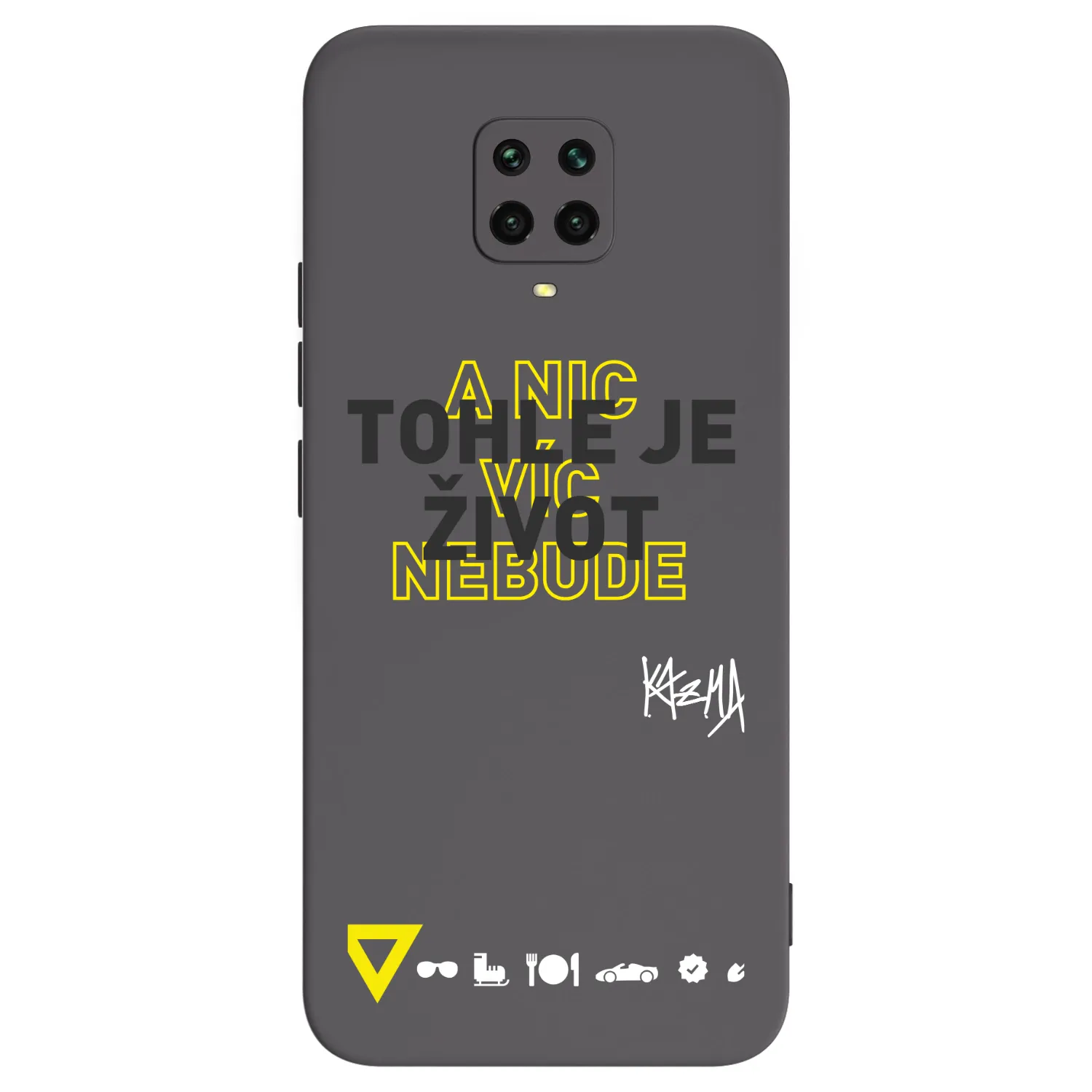 Picasee silikonový černý obal pro Xiaomi Redmi Note 9S - Kazma - TOHLE JE ŽIVOT A NIC VÍC NEBUDE