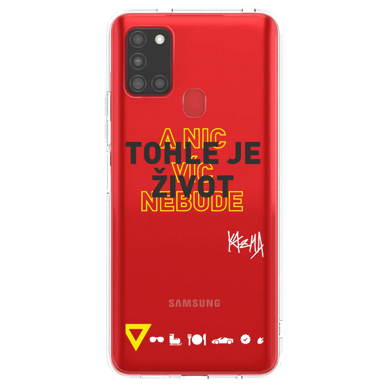 Picasee silikonový průhledný obal pro Samsung Galaxy A21s - Kazma - TOHLE JE ŽIVOT A NIC VÍC NEBUDE