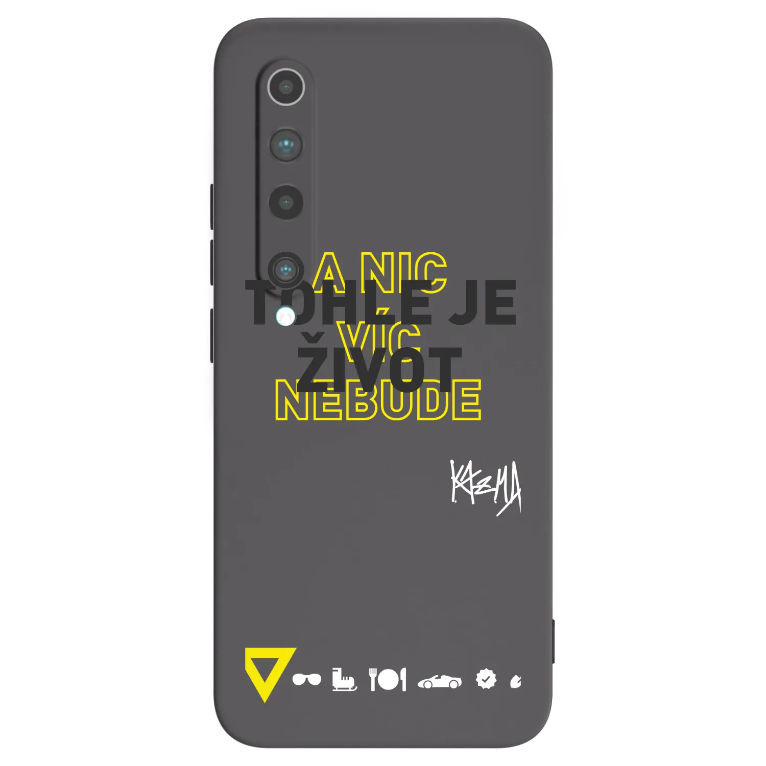 Picasee silikonový černý obal pro Xiaomi Mi 10 - Kazma - TOHLE JE ŽIVOT A NIC VÍC NEBUDE