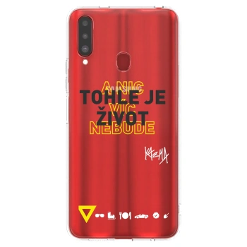Picasee silikonový průhledný obal pro Samsung Galaxy A20s - Kazma - TOHLE JE ŽIVOT A NIC VÍC NEBUDE
