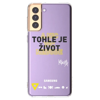 Picasee silikonový průhledný obal pro Samsung Galaxy S21+ 5G G996F - Kazma - TOHLE JE ŽIVOT A NIC VÍC NEBUDE